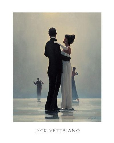 Jack Vettriano Dance Me To The End Of Love Art Print 15.75x19.5 Inches - Romantic Wall Decor for Living Room, Bedroom & Office