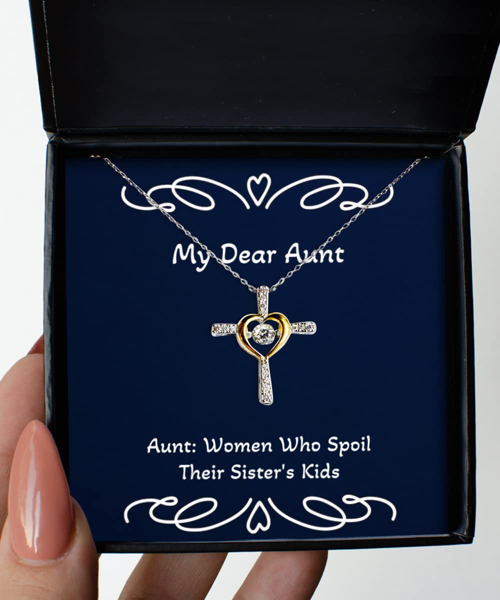 Amangny Elegant Aunt Gifts - Christmas Cross Dancing Necklace for Women Who Spoil Their Sister's Kids | Perfect for Birthday, Christmas & Mother's Day Gifts