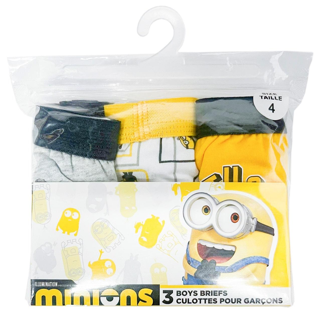 Jellifish Minions Boys Underwear 3 Pack - Soft Cotton Briefs for Kids (2T to 6X) - Comfortable Underwear for School, Play & Everyday Wear
