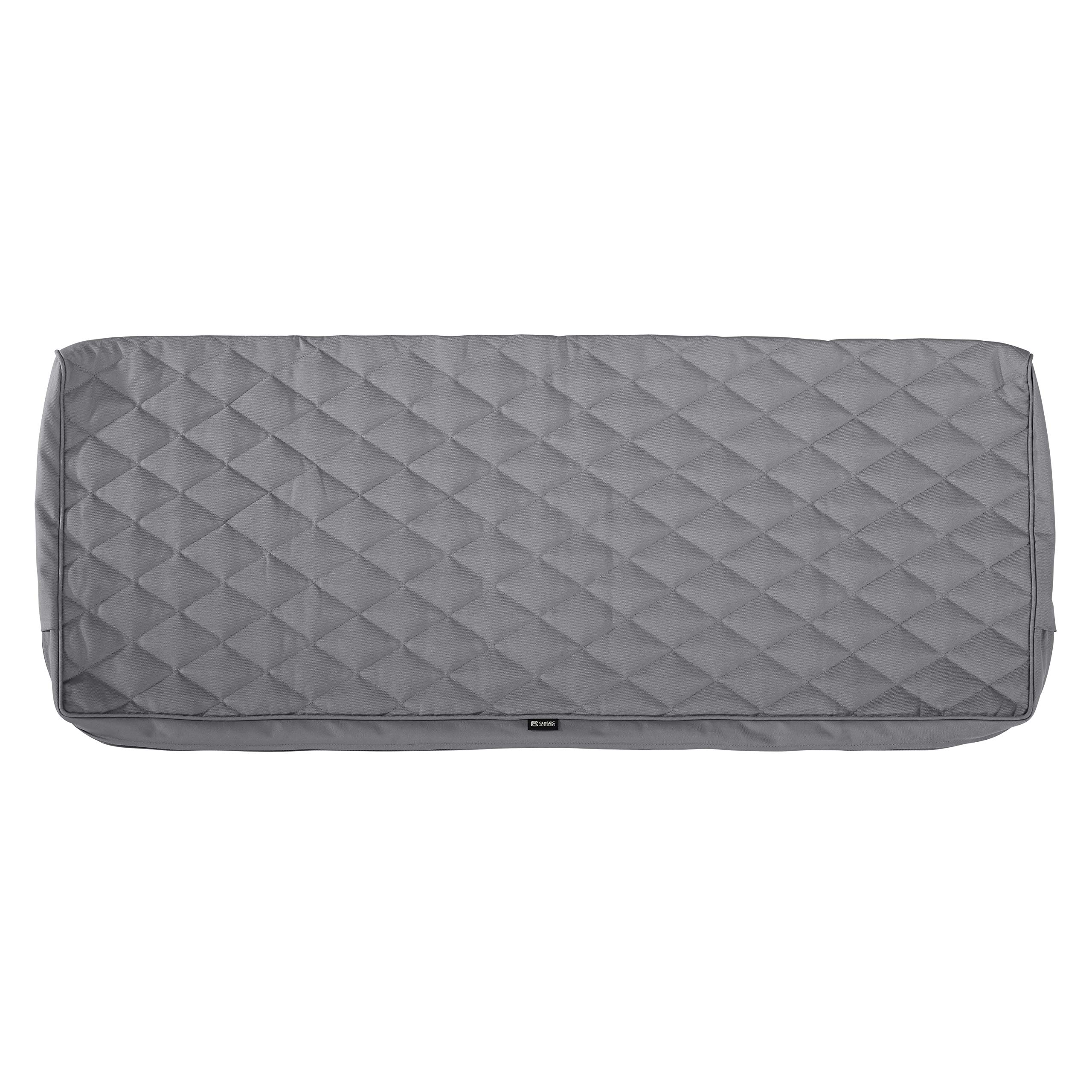 FadeSafe Water-Resistant Patio Bench Cushion Cover, 42x18x3 Inch, Grey - Outdoor Furniture Protection