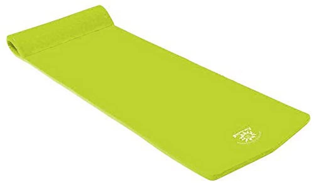 Pool Mate Large Foam Mattress Swimming Pool Float - Lime Green Comfortable Inflatable Lounge for Adults, Perfect for Relaxing in Pool, Lake or Beach