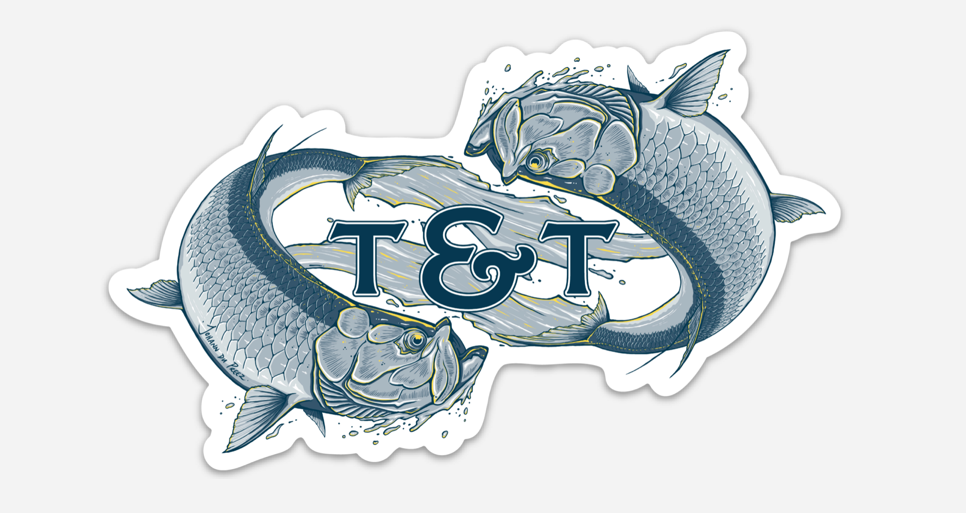 T&T Tarpon Sticker - Premium Quality Vinyl Decal for Fishing Enthusiasts - Perfect for Boats, Coolers & Tackle Boxes
