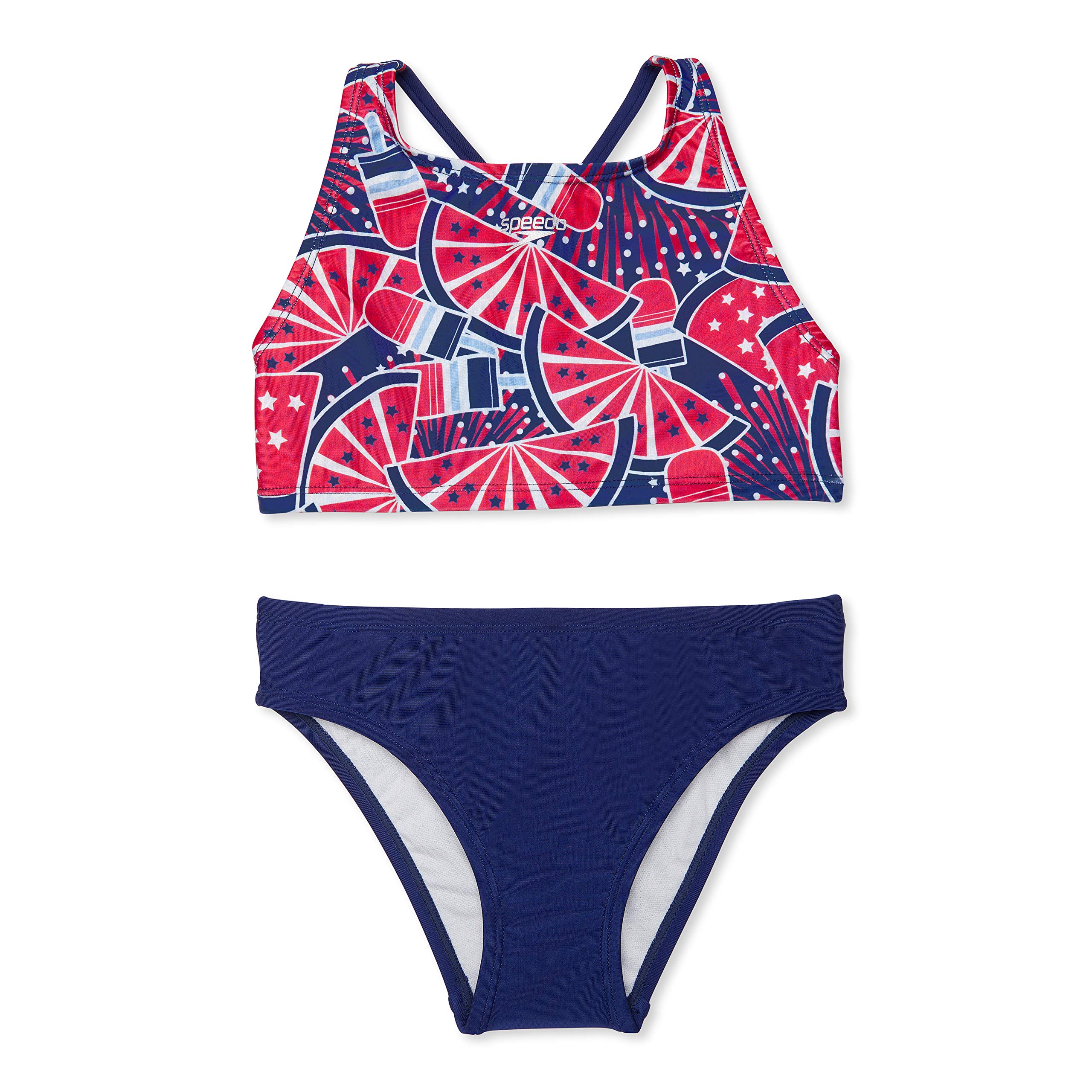 Speedo Girls' Two Piece Bikini Set - Comfortable & Stylish Swimwear for Kids, Beach & Pool Activities