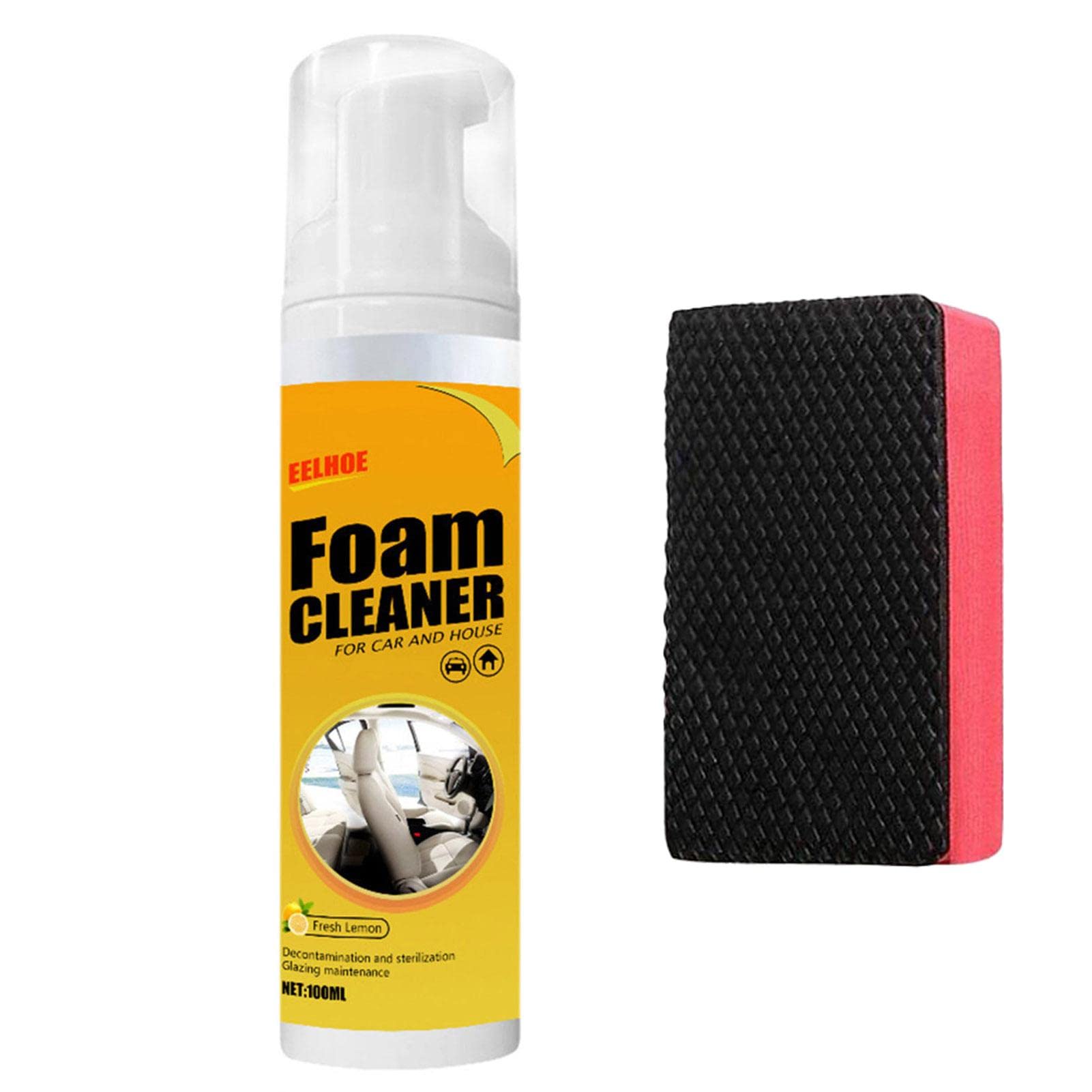 Multifunctional Car Foam Cleaner - 100ml All-Purpose Cleaning Spray for Car Interior, Kitchen, Bathroom & Home | Removes Stains, Grease & Dirt | Perfect for Car Seats, Dashboard, Countertops & Household Surfaces