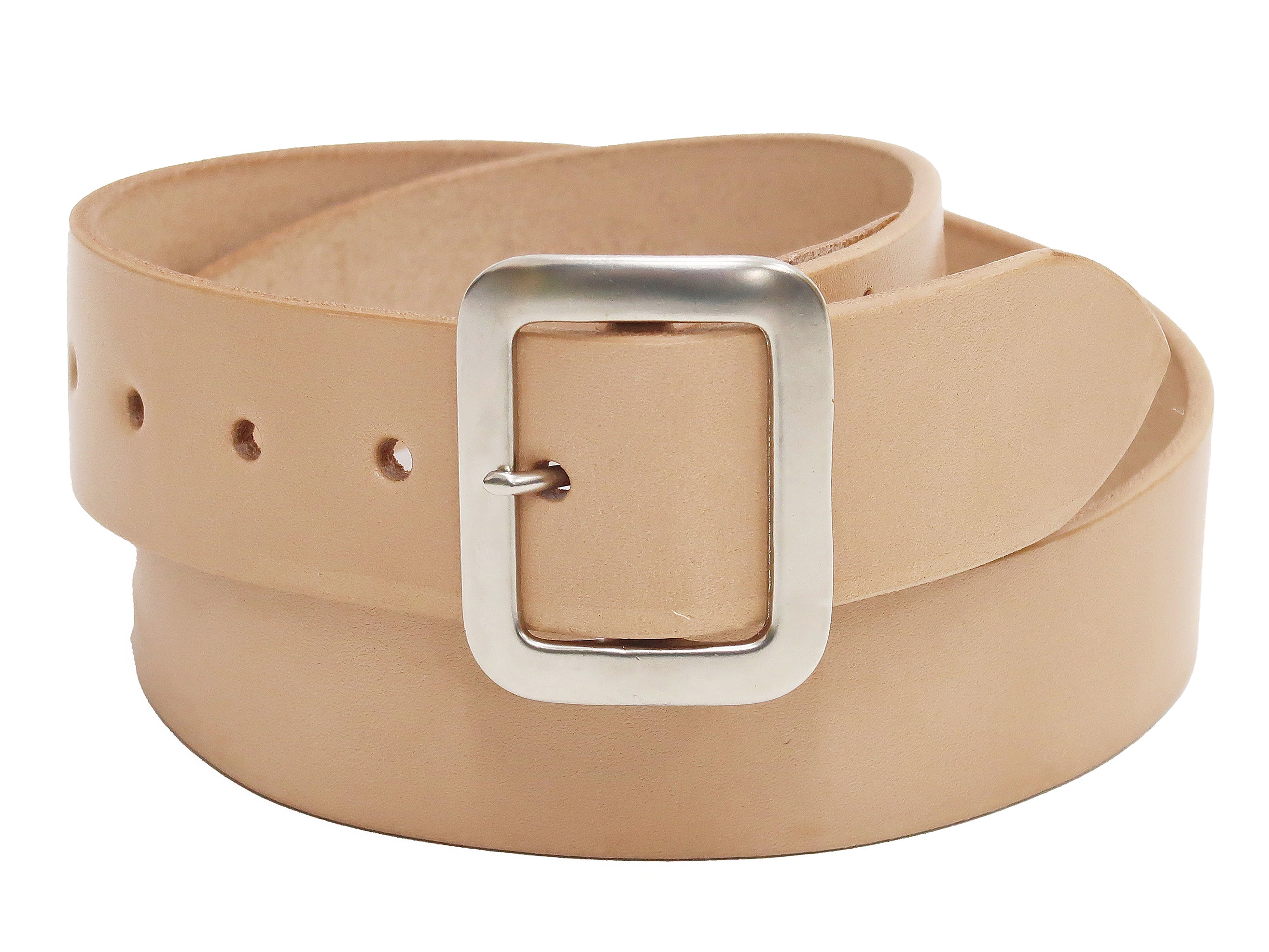 Men's 40mm Wide Casual Cowhide Leather Belt with Square Buckle - Beige SC02320 | Durable & Stylish for Everyday Wear & Office Outfits