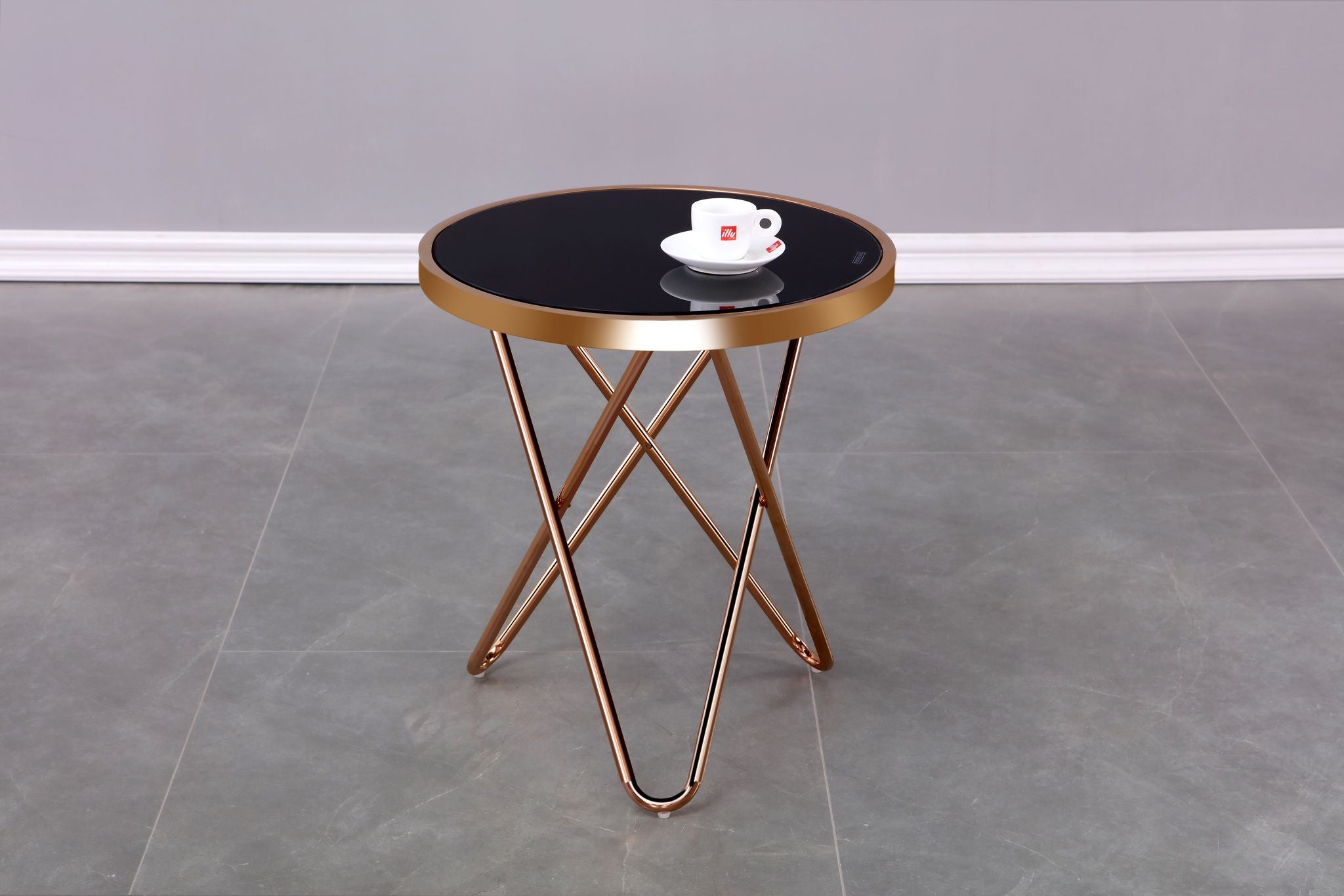 Rose Gold Accent Table - Elegant Side Table for Living Room, Bedroom & Office Decor - Small End Table with Modern Design