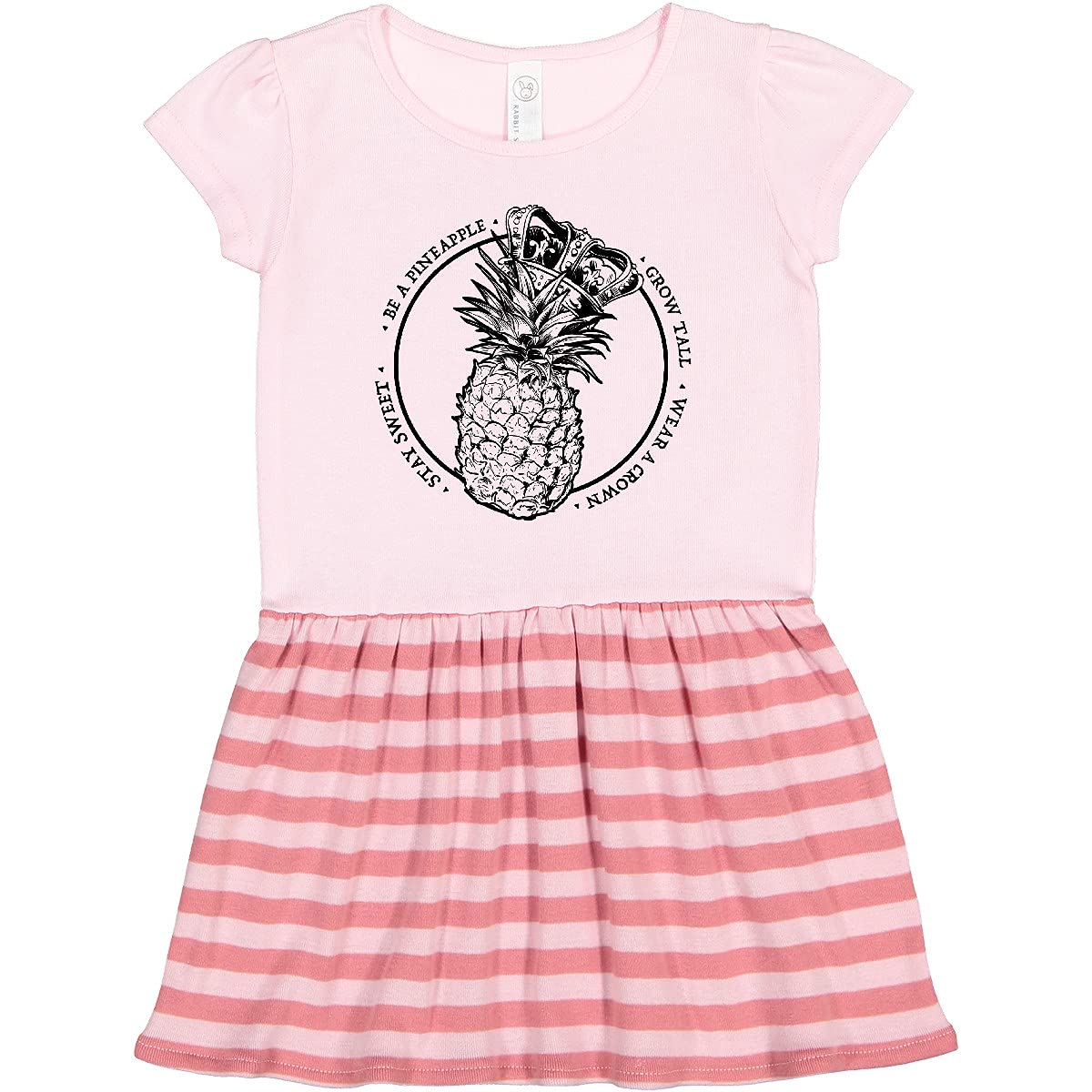 Inktastic Grow Tall Stay Sweet Wear a Crown Pineapple Queen Toddler Dress - Cute Summer Outfit for Girls, Birthday Party, Photo Shoot & Playtime