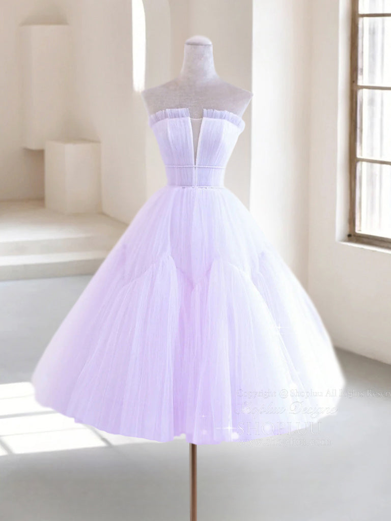 Elegant A-Line Tulle Purple Short Prom Dress | Homecoming Party Dress for Teens | Perfect for Dances, Graduations & Special Occasions