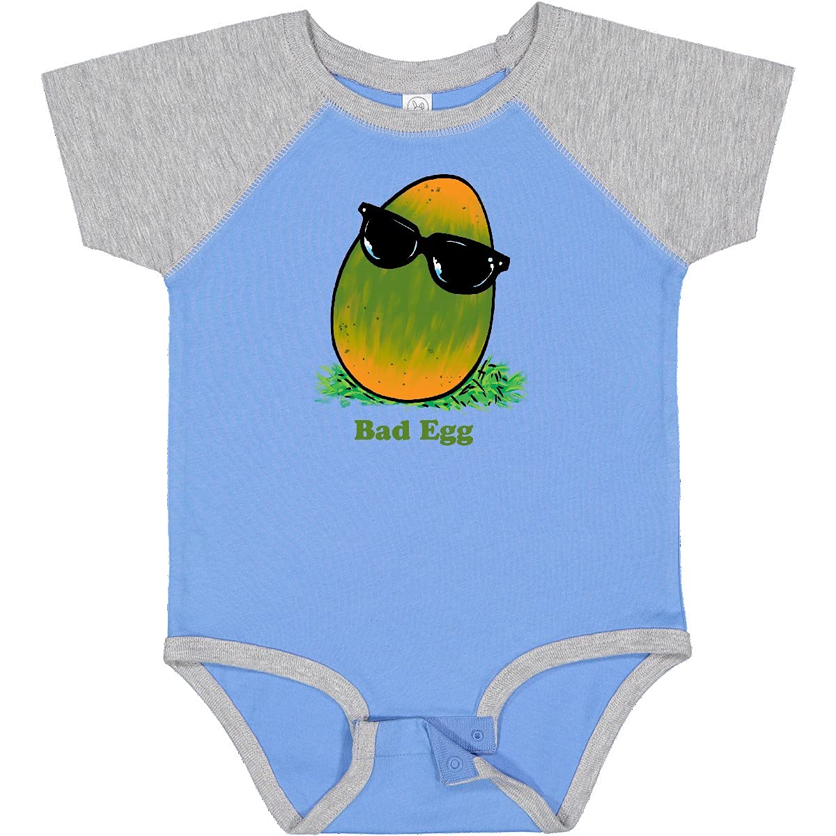 Inktastic Easter Green and Yellow Bad Egg with Sunglasses Baby Bodysuit - Cute Easter Outfit for Infants & Toddlers - Perfect for Easter Photos, Parties & Family Gatherings