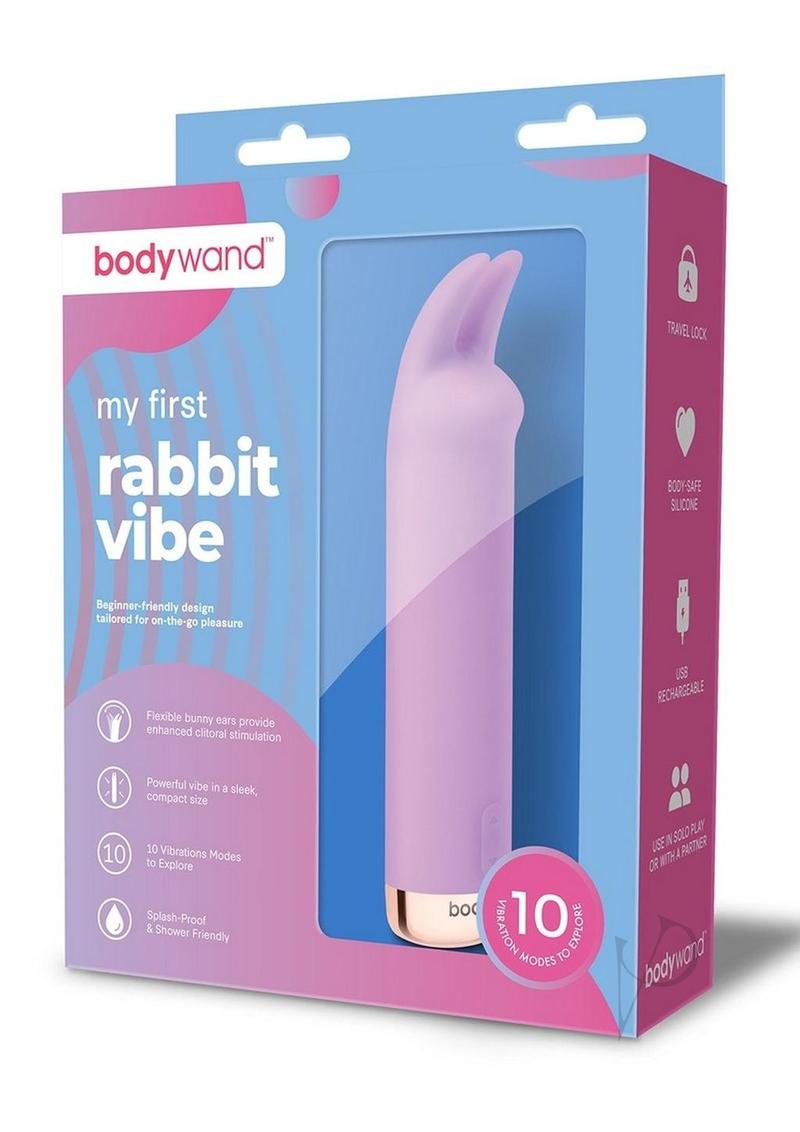 Bodywand My First Rabbit Vibe - Rechargeable Silicone Vibrator for Women, Lavender Purple | Dual Stimulation G-Spot & Clitoral Massager | Perfect for Solo Play & Couples Intimacy