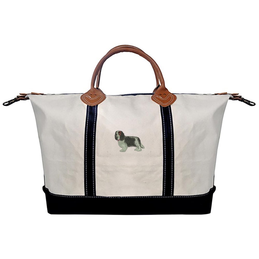 Cavalier King Charles Spaniel Tri-Color Dog Overnight Bag - Perfect for Travel, Weekend Getaways & Vet Visits