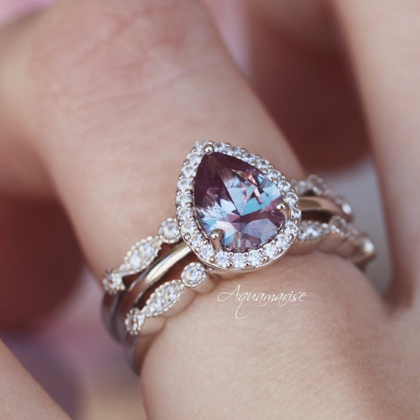 Camila Alexandrite Ring Sterling Silver – Elegant Birthstone Jewelry for Women, Perfect for Gifts, Anniversaries & Special Occasions