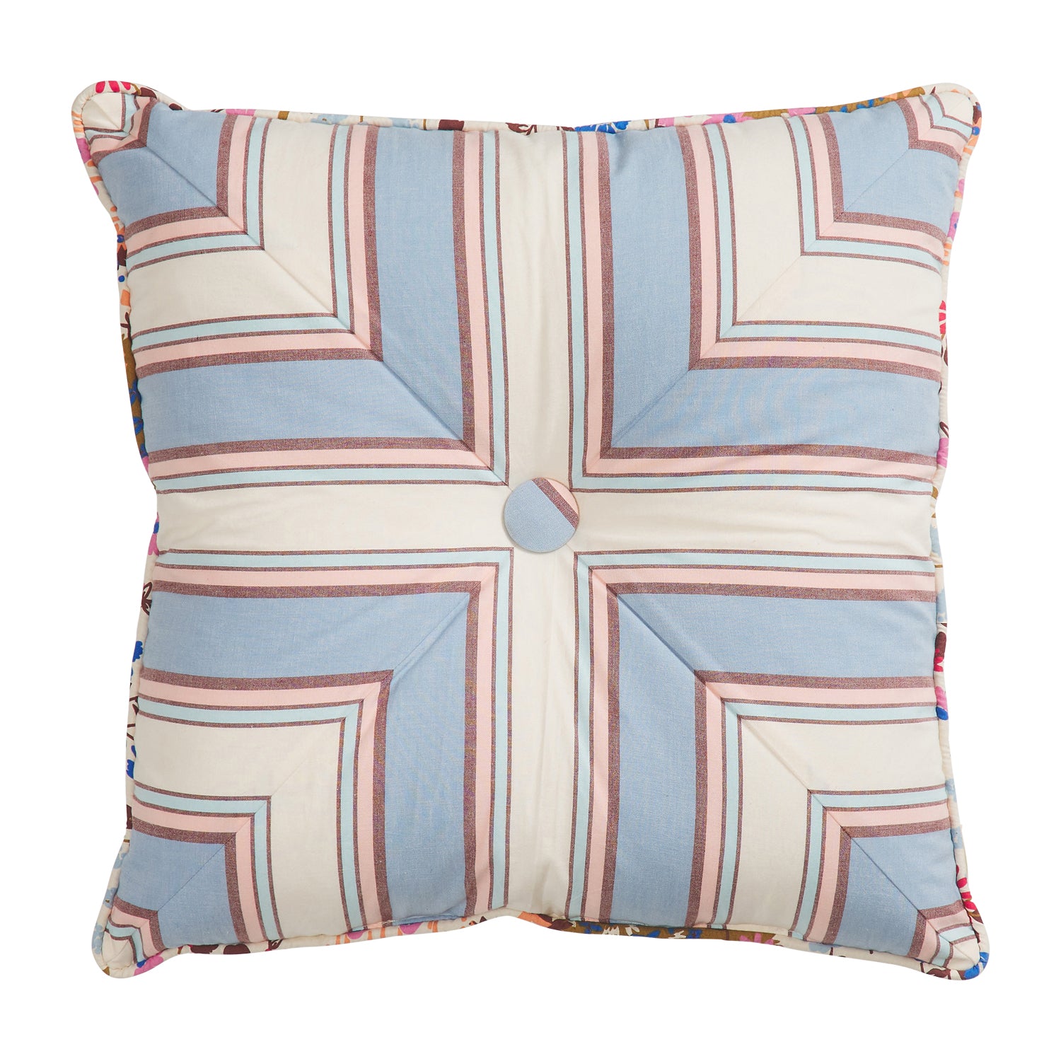 Samode Striped Throw Pillow Cover - Blue Denim Fabric Decorative Cushion for Sofa, Bed & Home Decor - Perfect for Living Room, Bedroom and Dorm Styling