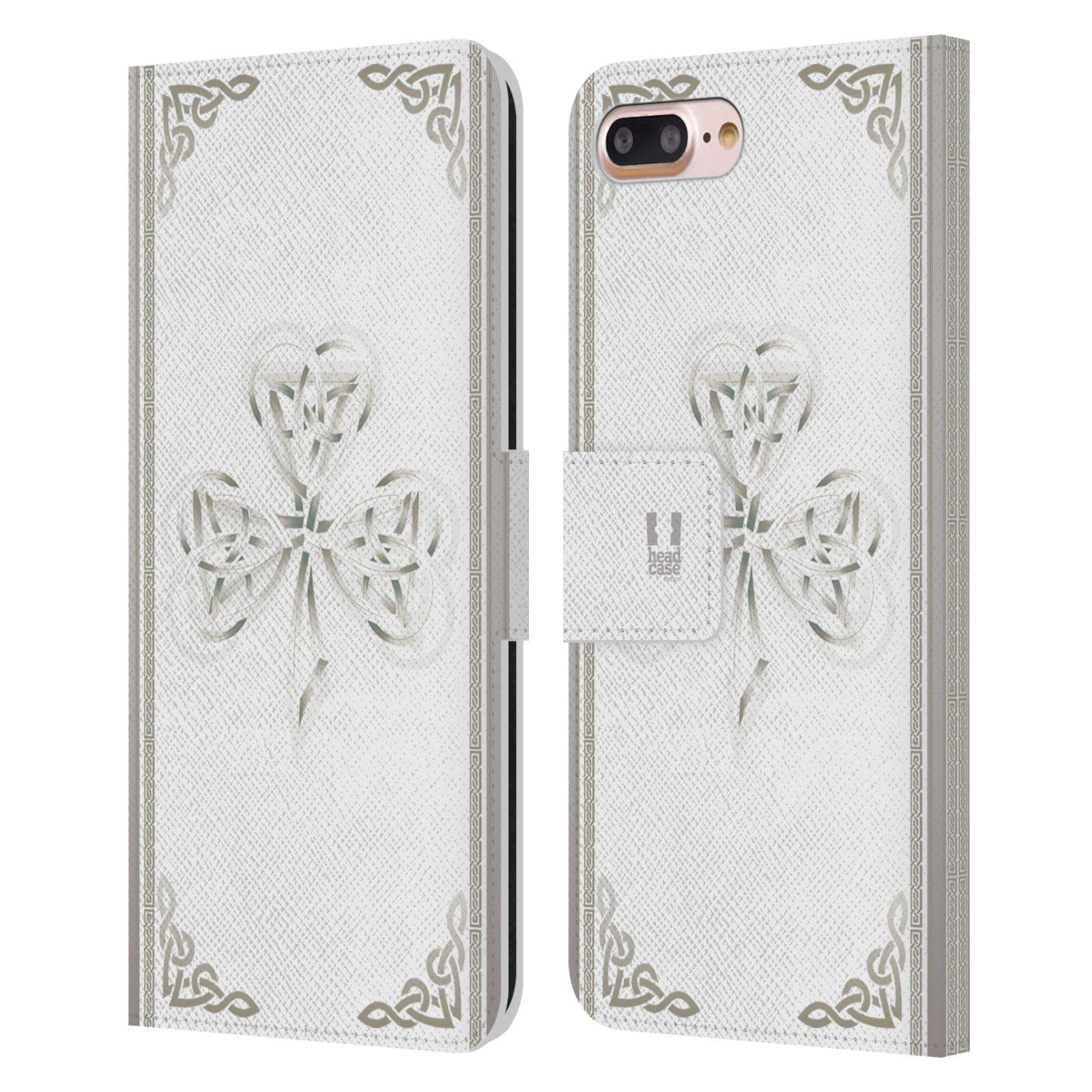 Head Case Designs La Renaissance Celtic Shamrock Leather Book Wallet Case Cover for Apple iPhone 7 Plus/8 Plus - Stylish Protection for Everyday Use & Travel
