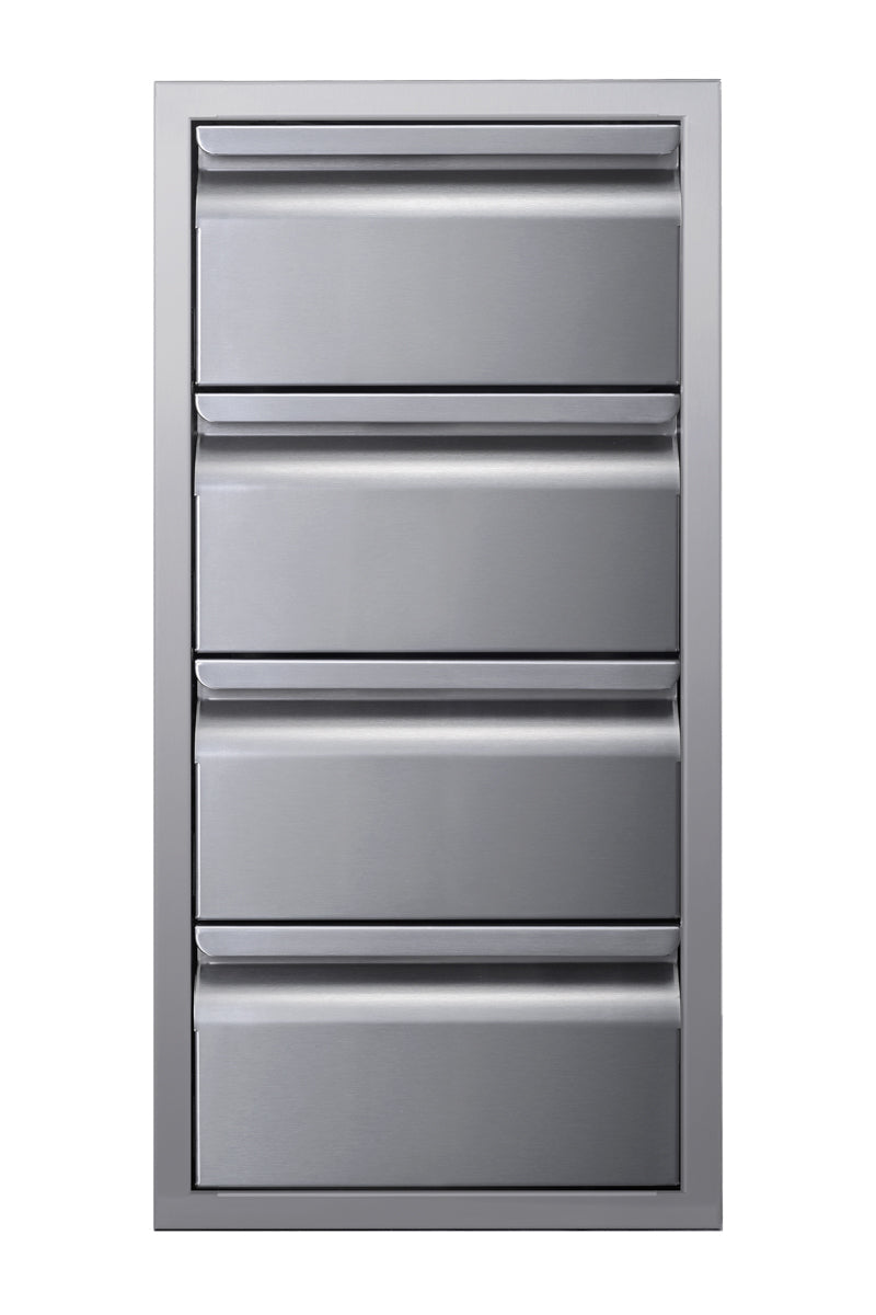 Memphis Grills VGC15DB4 15-Inch Built-In Four Drawer Stack Gas Grill - Perfect for Outdoor Kitchen, Patio, Backyard BBQ & Entertaining