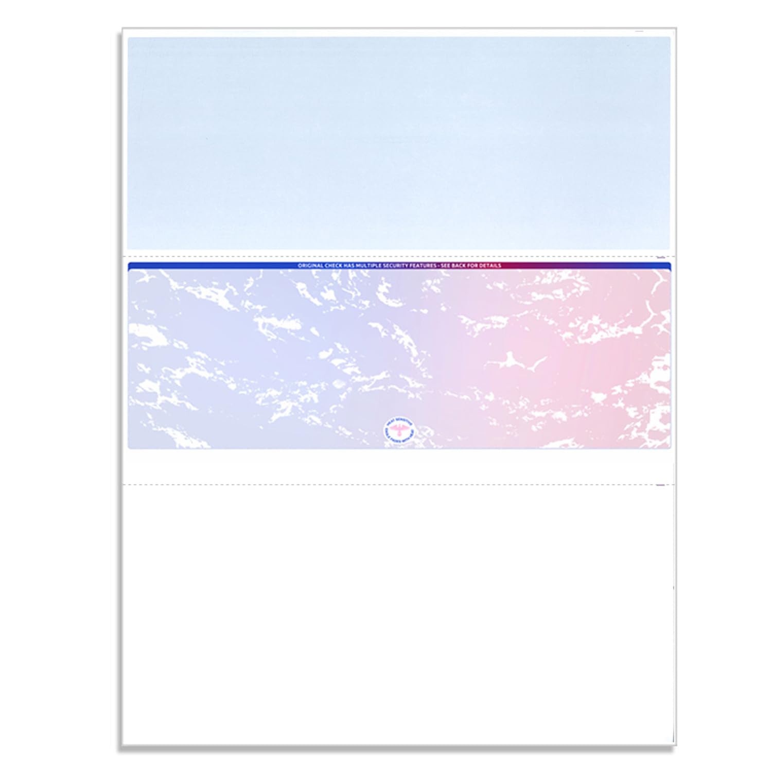 NextDayLabels - 100 Sheets Blank Computer Checks for Laser & Inkjet Printers | Red/Blue Prismatic Center | Perfect for Business Payroll, Personal Checks & Financial Transactions
