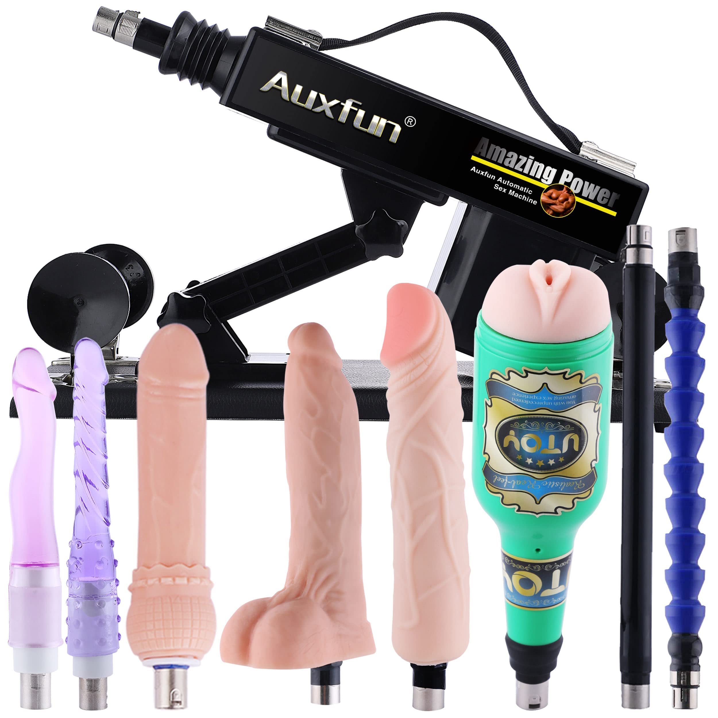 Realistic Thrusting Sex Machine for Women & Men - Adult Fuck Machine with 3 XLR Connector & 8 Accessories - Powerful Dildo Machine for Couples Play, BDSM, Solo Pleasure & Home Use