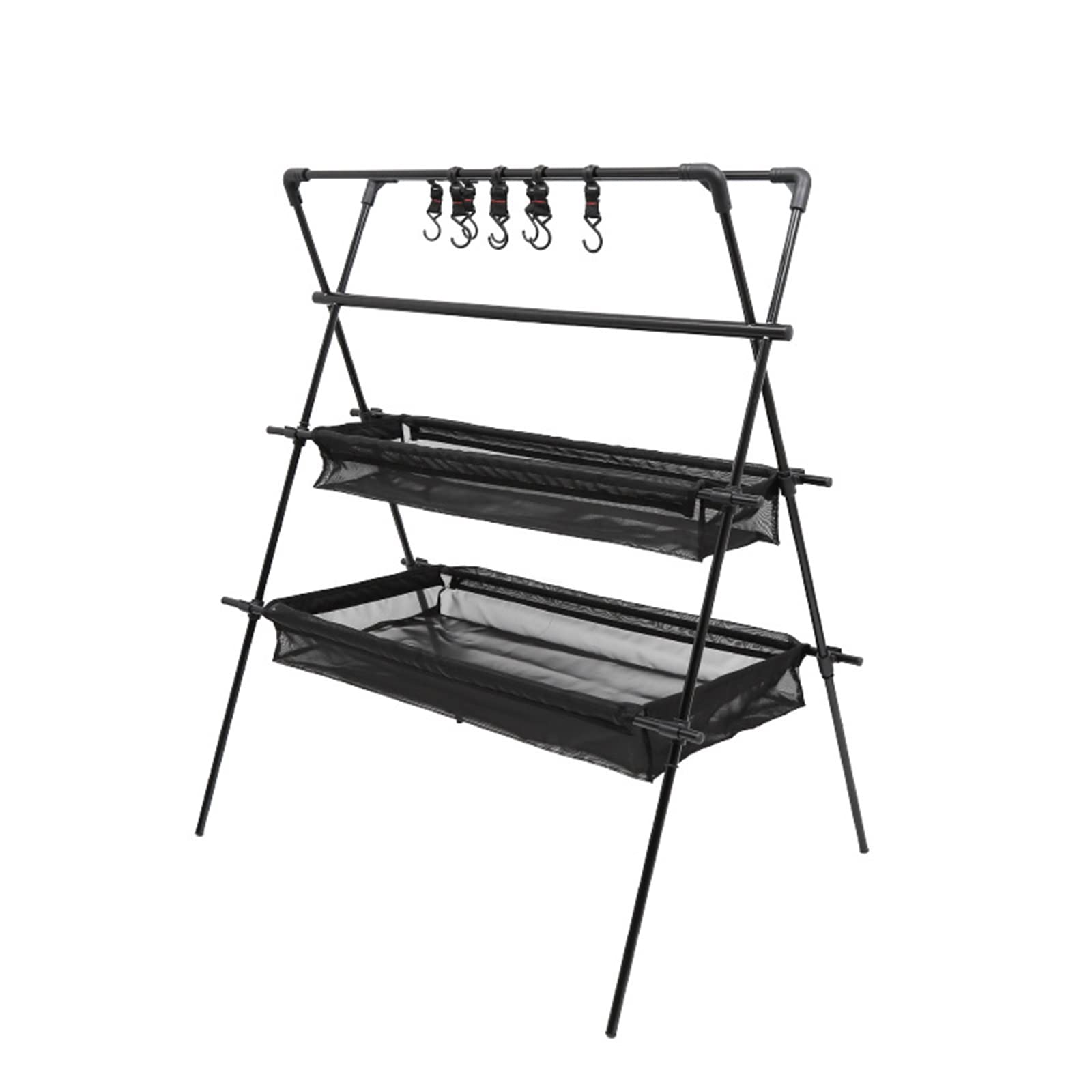 **Portable Aluminum Alloy Folding Tripod Hook Rack for Outdoor Camping - Lightweight Tableware & Storage Organizer - Perfect for Picnics, Hiking, and Backpacking**