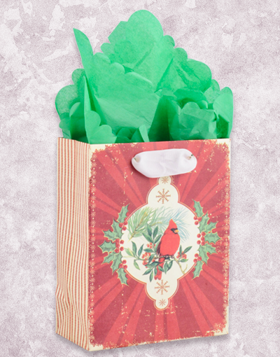 Cardinal Charm Petite Gift Bags - Small Red Gift Bags for Party Favors, Wedding, Birthday & Holiday Presents