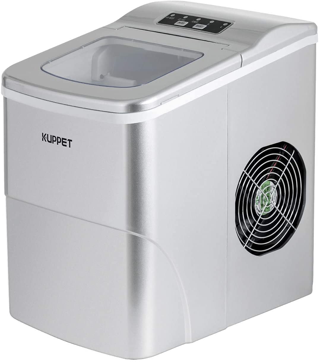 Portable Mini Ice Maker Machine - 26lbs/24Hrs, 9 Cubes in 6 Mins - Countertop Automatic Ice Maker with Ice Scoop & Basket - Perfect for Home, Kitchen, Office, Bar, Party & Outdoor Gatherings (Silver)