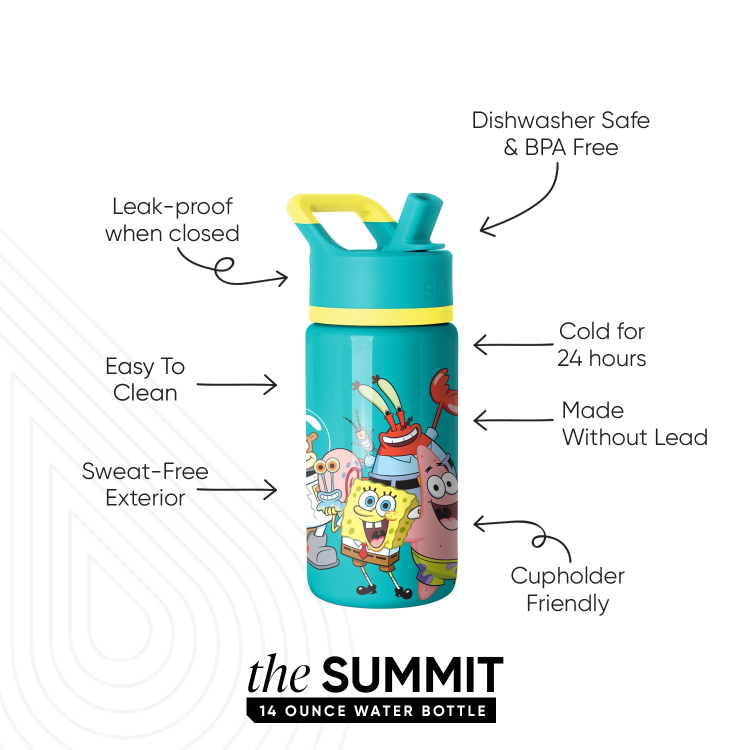 Summit Kids Water Bottle with Straw Lid - BPA Free, Leak Proof, Insulated Stainless Steel Bottle for School, Sports & Outdoor Activities