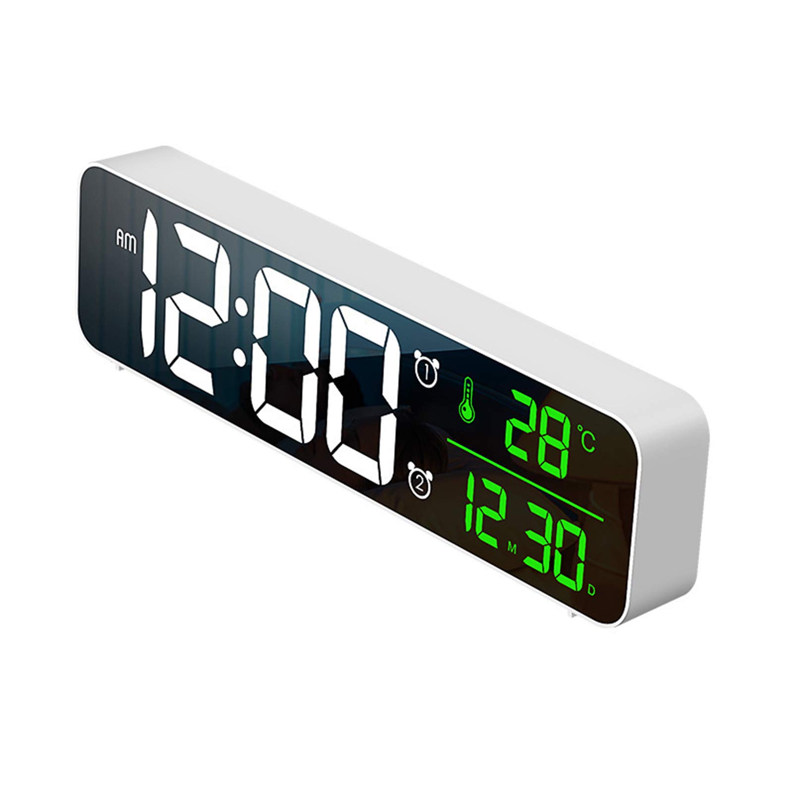 SONGBIRDTH Large Digital Alarm Clock with Temperature Display, LED Backlight, Music Player - Perfect for Bedroom, Office, Nightstand & Desk Use