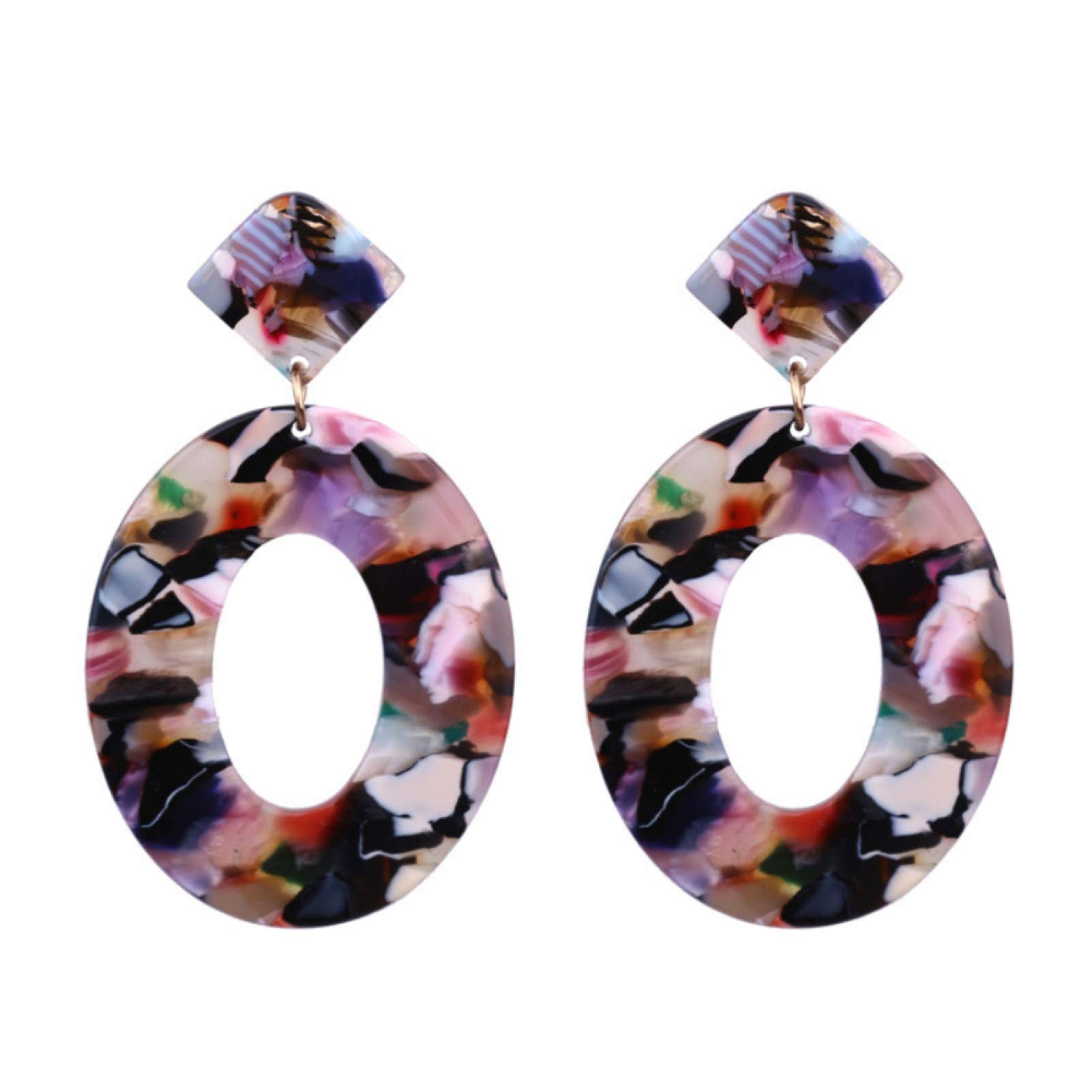 Lightweight Oval Hollow Dangle Hoop Earrings for Women - Trendy Hook Stud Earrings Jewelry Gifts for Girls | Perfect for Parties, Dating & Everyday Wear