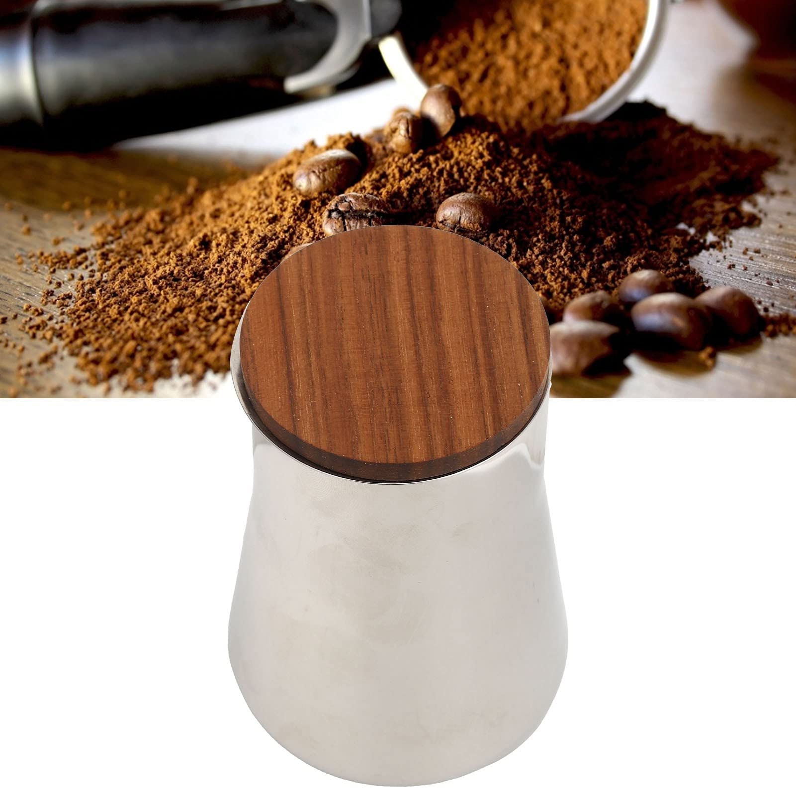 Premium Reusable Coffee Sifter with Walnut Lid - Fine Mesh Coffee Powder Sieve for Baking, Espresso & French Press - Durable Stainless Steel Kitchen Tool for Home Baristas & Coffee Enthusiasts