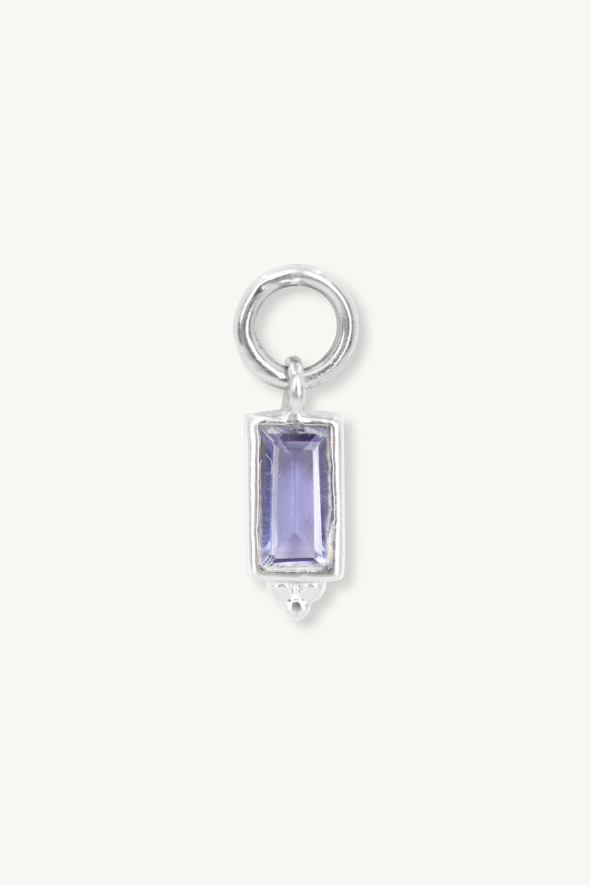 Baguette Iolite Silver Charm Pendant Necklace - Elegant Jewelry for Women, Gift for Her, Perfect for Parties & Special Occasions