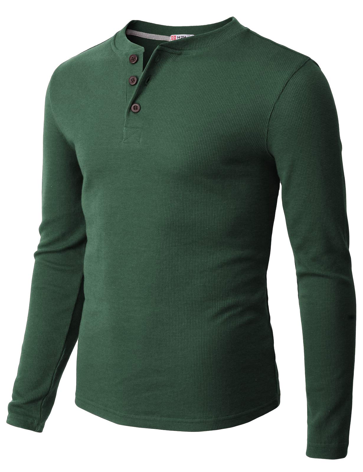 Men's Slim Fit Henley Shirt - Long Sleeve Cotton Waffle Knit Casual Shirt for Men | Lightweight Breathable Top for Everyday Wear, Date Night & Outdoor Activities