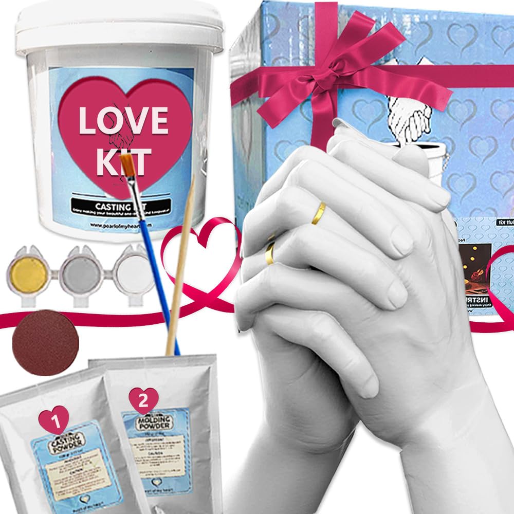 DIY Hand Casting Kit for Couples - Create Personalized Hand Molds with Chalk | Perfect Wedding, Anniversary & Christmas Gift for Women, Men, Parents (Mom/Dad) | Great for Home Decor, Romantic Keepsakes & Special Occasions