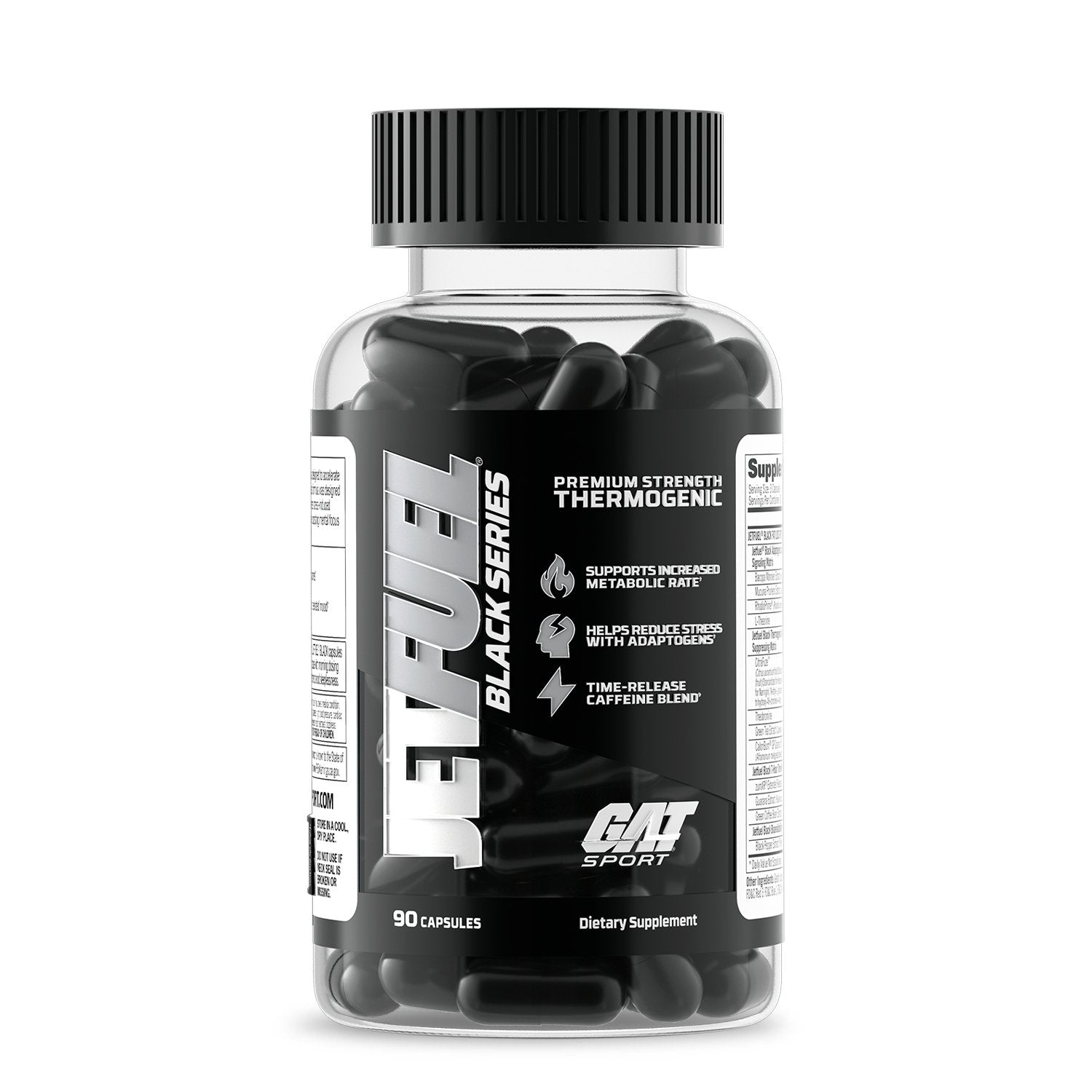 GAT Sport Jetfuel BLACK Pre-Workout Powder - Energy & Focus Booster for Intense Training & Gym Performance