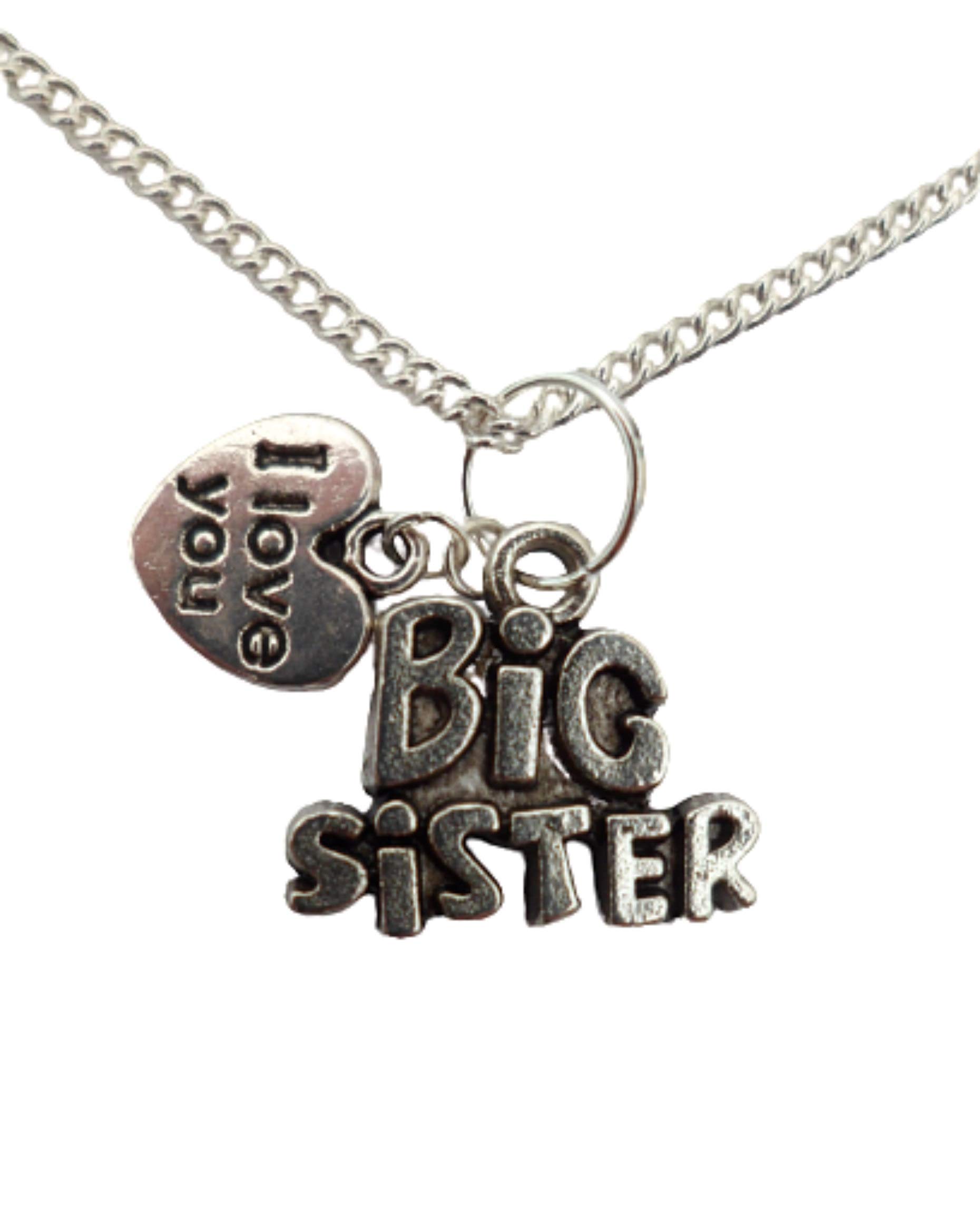 Silver Plated Necklace with Big Sister Love Heart Charm - Elegant Jewelry Gift for Sisters, Best Friends & Loved Ones | Perfect for Birthdays, Anniversaries & Special Occasions