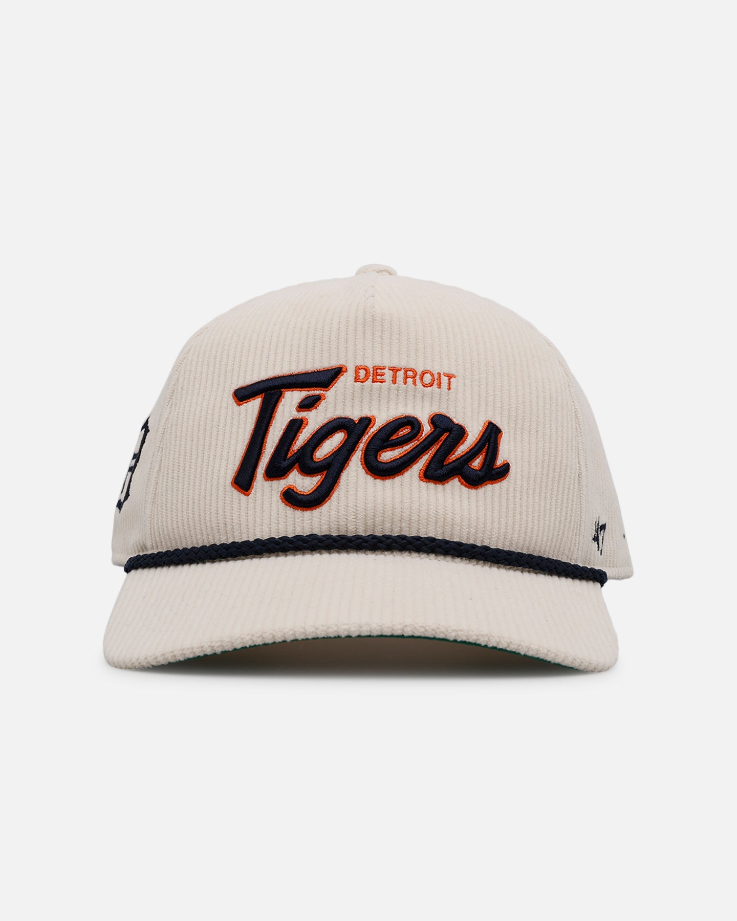 47 Brand Detroit Tigers 'Natural Script' Premium Hitch Corduroy Snapback Hat - Official MLB Licensed Baseball Cap for Men & Women - Perfect for Game Day, Streetwear & Casual Outfits