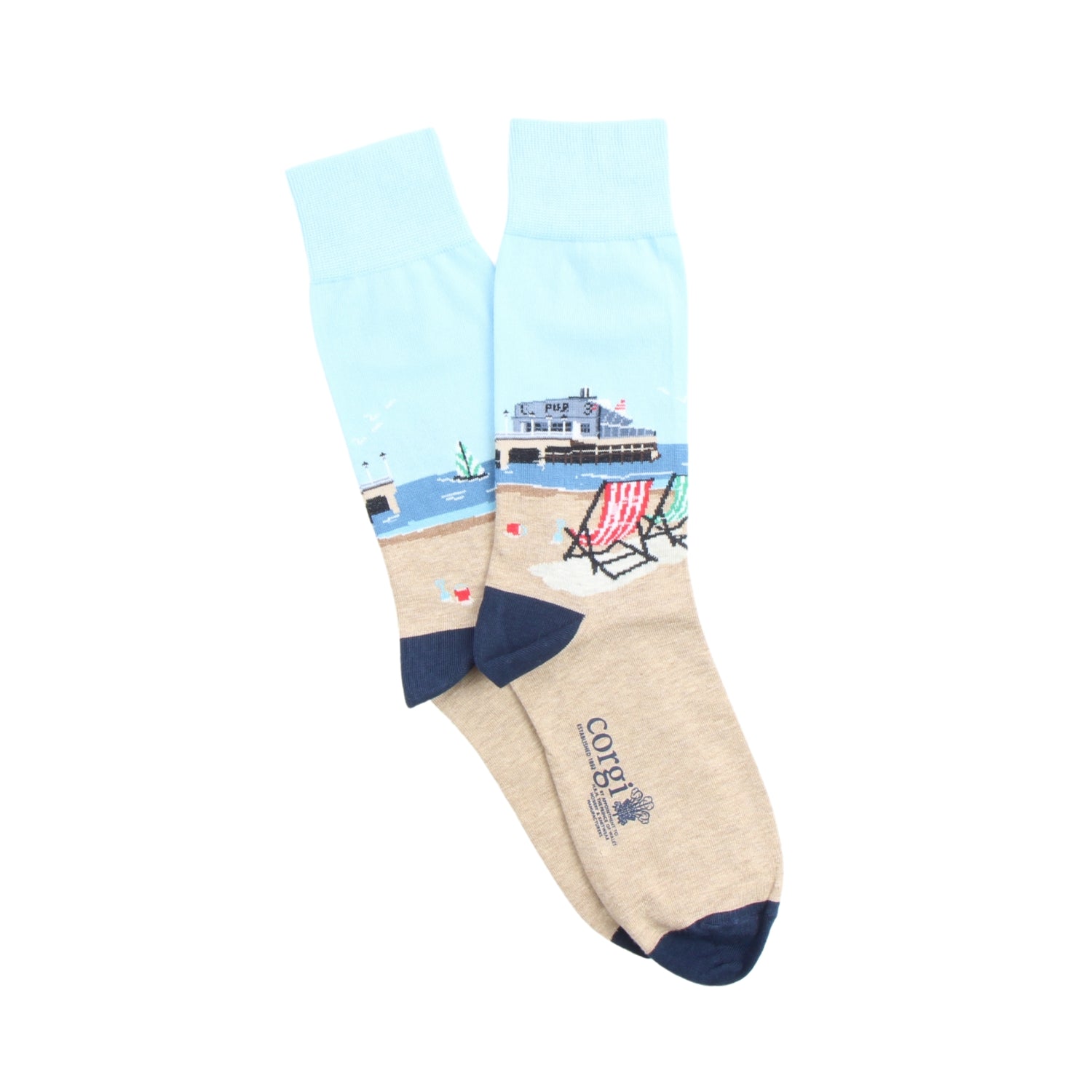 Premium British Seaside Cotton Socks for Men - Soft & Breathable Summer Socks - Perfect for Beach, Travel & Casual Wear