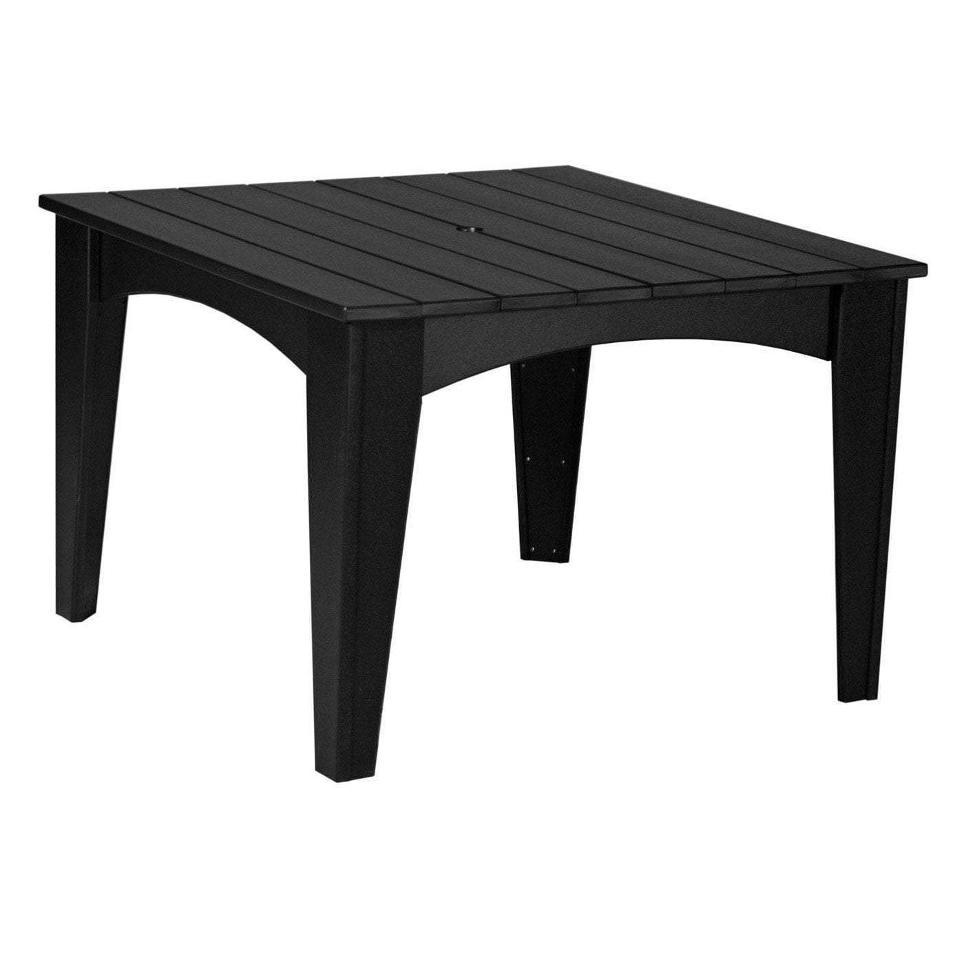 Eco-Friendly Black Recycled Plastic Island Dining Table - Sustainable Outdoor/Indoor Kitchen & Patio Furniture for Modern Homes
