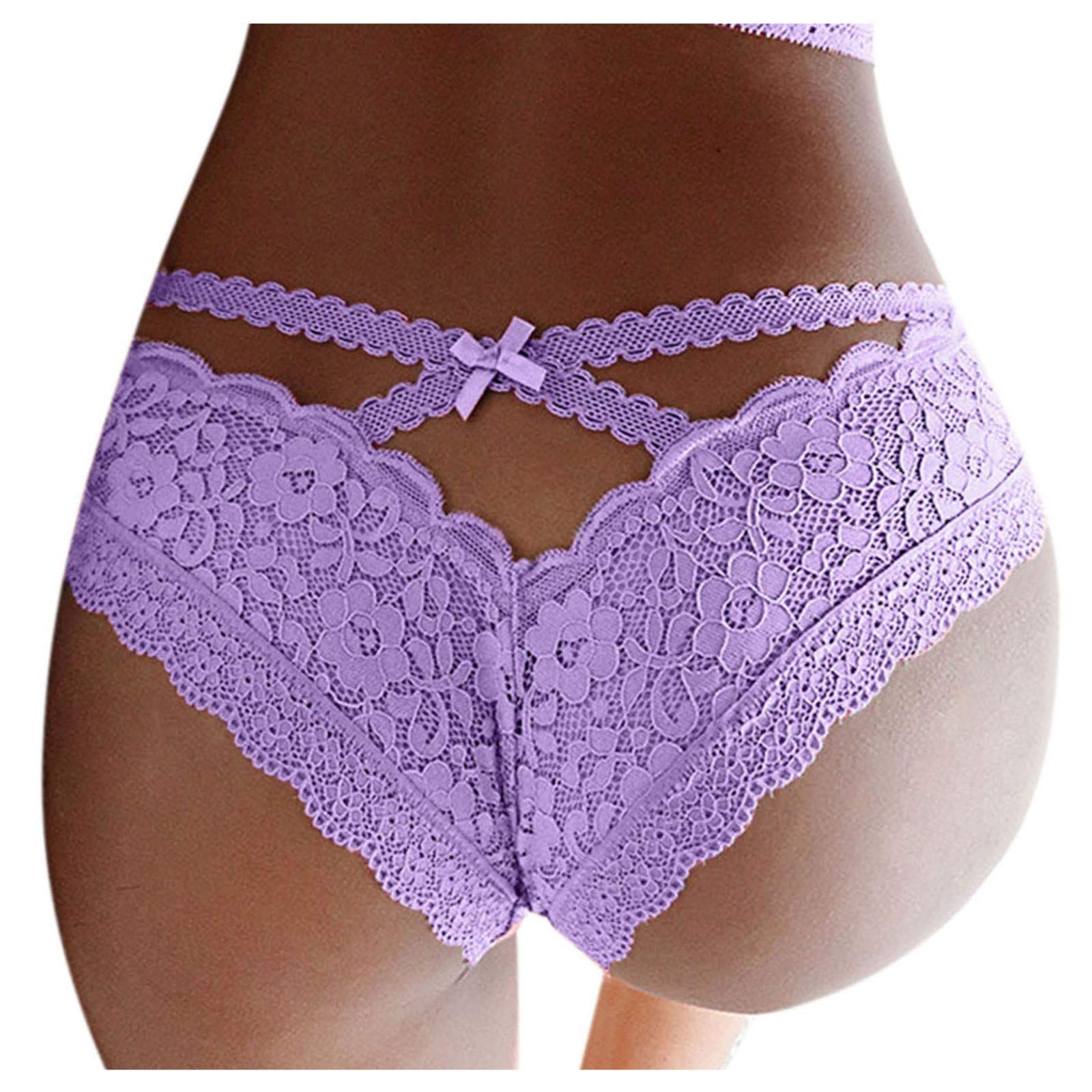 Sexy Lace G-String Thong Panties for Women - Bowknot Strappy Underwear Briefs & Knickers | Perfect for Valentine's Day, Honeymoon & Romantic Nights