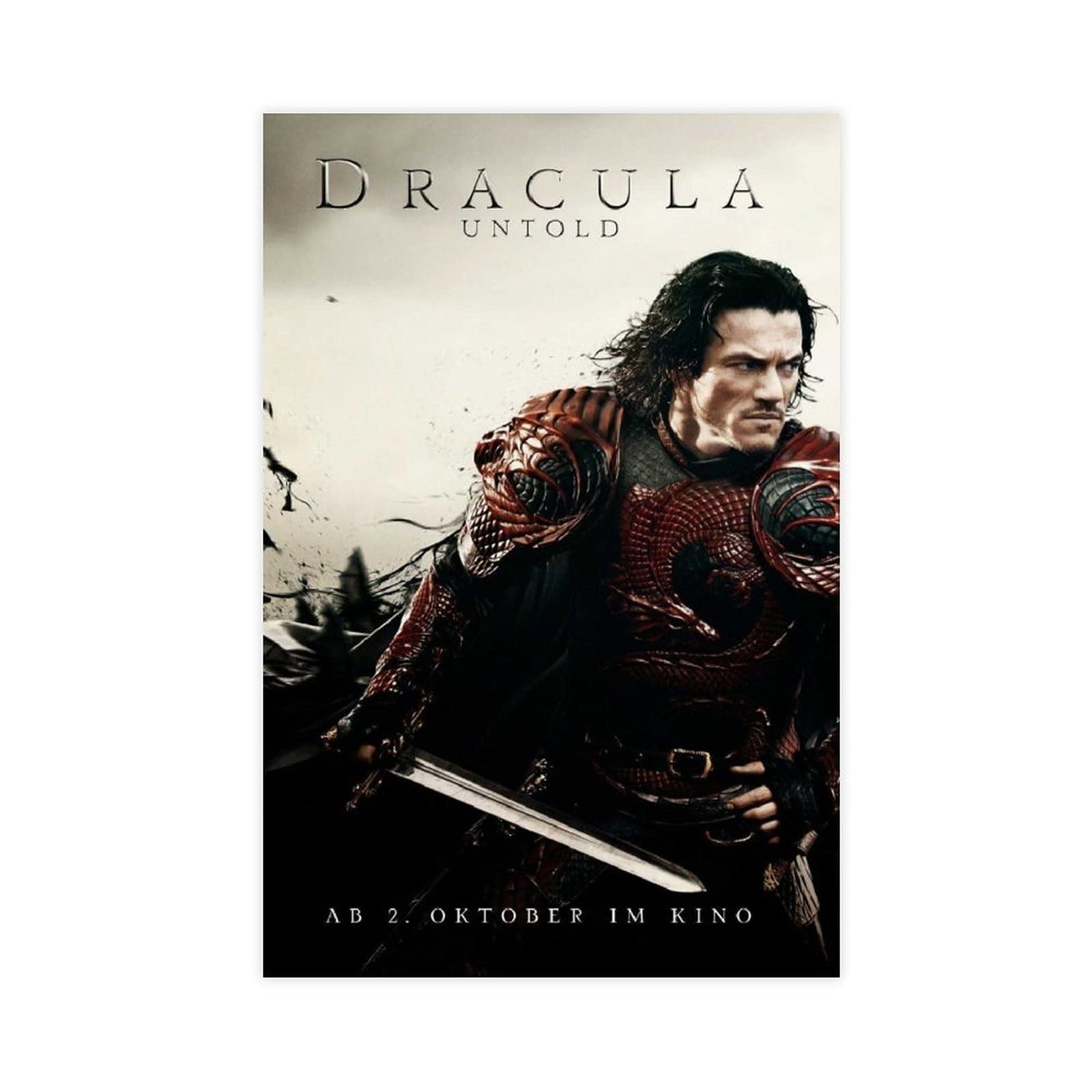 Dracula Untold Movie Poster - Gothic Wall Art Canvas Print (12x18inch/30x45cm) for Home Decor, Bedroom, Living Room, Dormitory | Perfect for Vampire Theme Rooms, Halloween Decor & Movie Lover Gifts