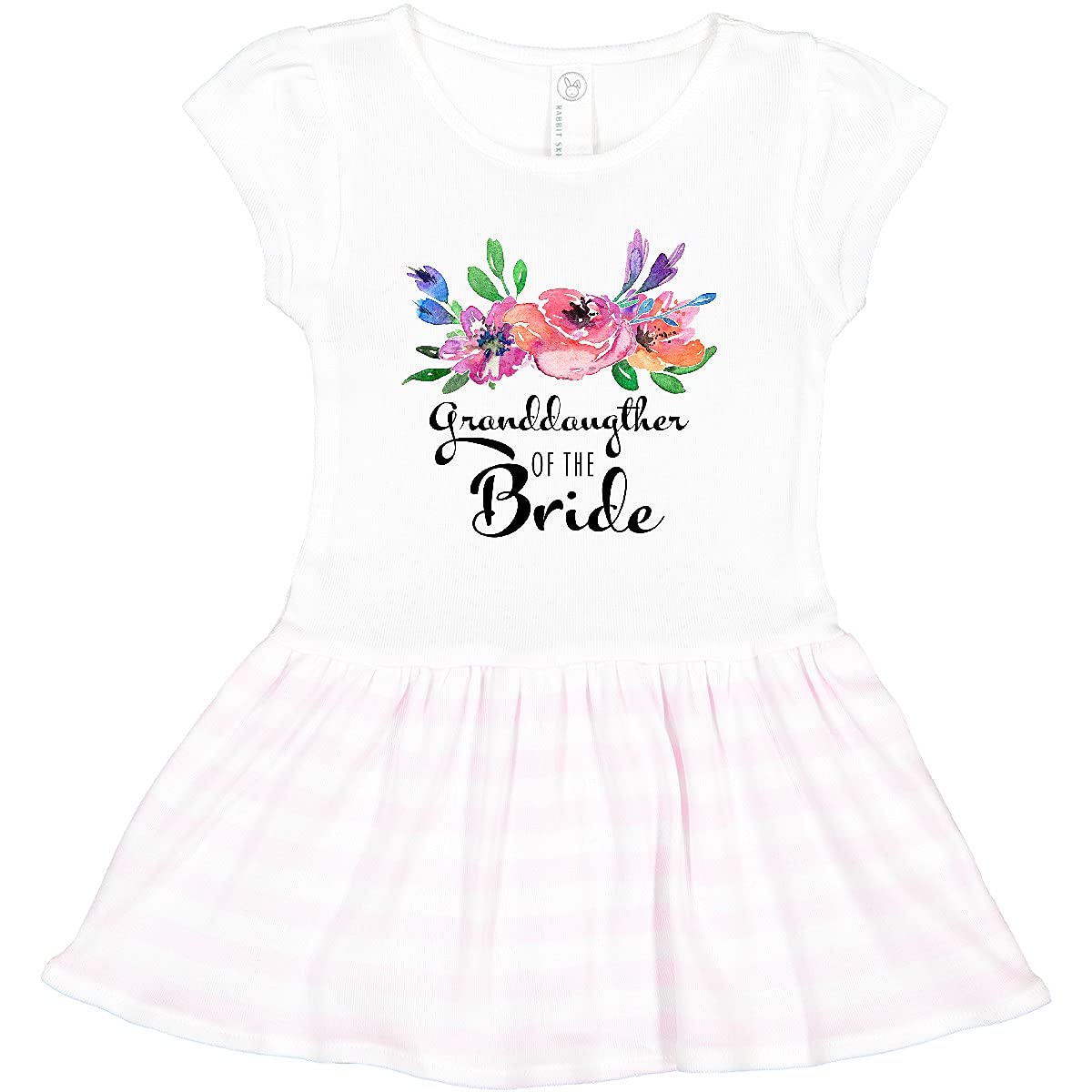 Granddaughter of The Bride Toddler Dress with Bouquet for Wedding