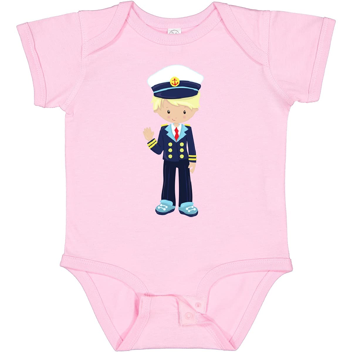 Inktastic Boat Captain & Skipper Cute Blonde Hair Baby Bodysuit - Perfect for Nautical Themed Parties & Baby Showers