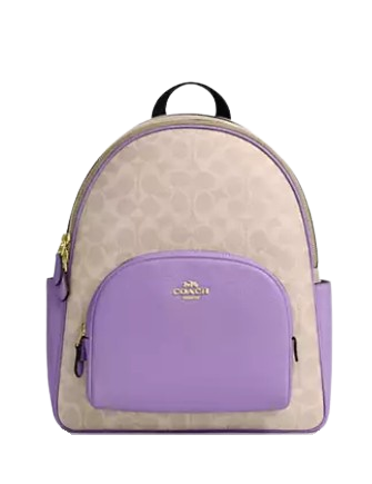 Coach Signature Canvas Court Backpack - Stylish & Durable Women's Backpack for Work, School & Travel | Perfect for Laptops, Books & Everyday Essentials