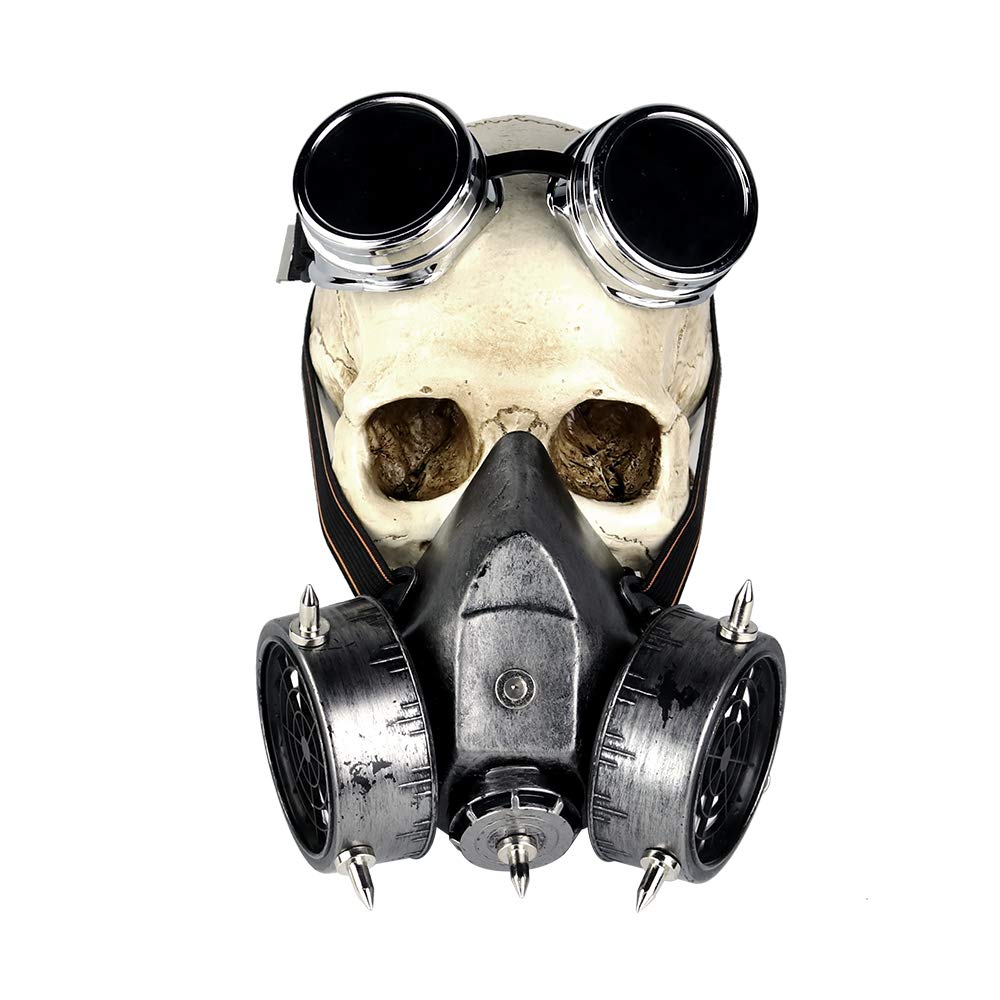 Steampunk Skull Mask with Goggles - Gothic Cosplay & Anti-Fog for Halloween & LARP