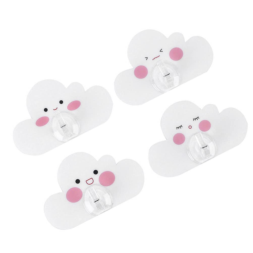 VOSAREA 12-Pack Cloud Shaped Wall Hooks - Heavy Duty Adhesive Hooks for Bathroom, Kitchen & Home Organization - Oilproof, Reusable Hanging Hooks for Towels, Coats, Pictures & Ceiling Decor - Perfect for Small Space Storage & Wall Decor