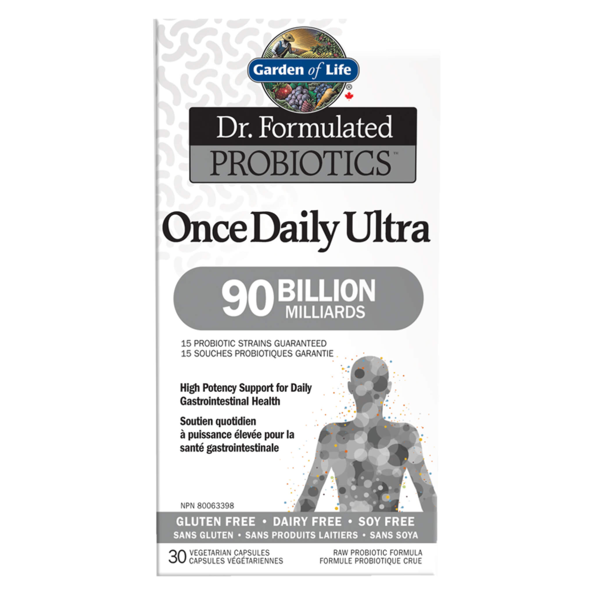 Dr. Formulated Probiotics Once Daily Ultra 90 Billion CFU - Supports Digestive & Immune Health - Ideal for Travel, Stress & Antibiotic Recovery