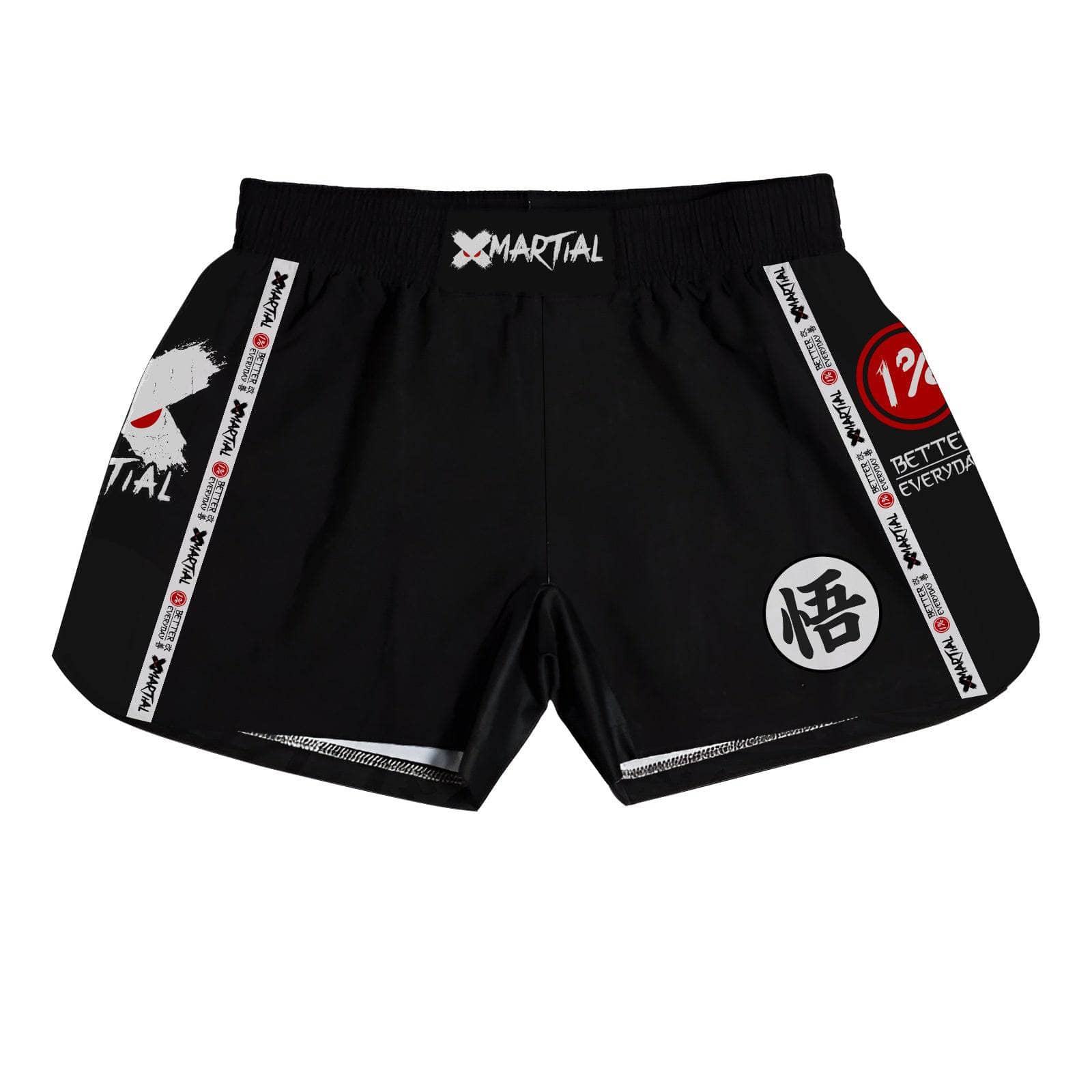 Premium Kanji Black 2.0 Hybrid BJJ Shorts - Lightweight MMA Grappling Shorts for Brazilian Jiu-Jitsu Training & Competition - Perfect for No-Gi, MMA, and Combat Sports