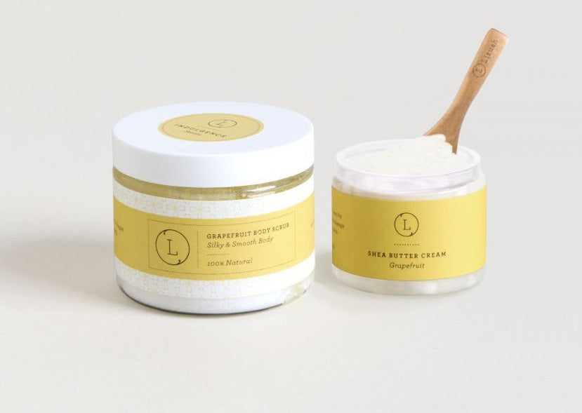 Revitalizing Grapefruit Shea Butter Body Scrub Set - Exfoliating & Moisturizing for Smooth Skin - Perfect for Spa Days & Self-Care Routines