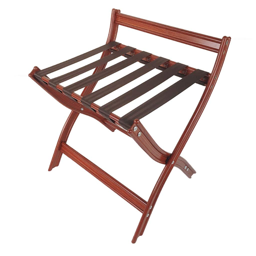 Aluminum Alloy Folding Luggage Rack with Backrest - Space-Saving Hotel & Bedroom Suitcase Storage Stand (59x50x66cm) - Perfect for Travel, Guest Rooms & Closet Organization