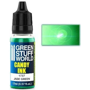 Green Stuff World Candy Ink for Models & Miniatures - Jade Green 1737 - Perfect for Warhammer, D&D Miniature Painting & Model Customization