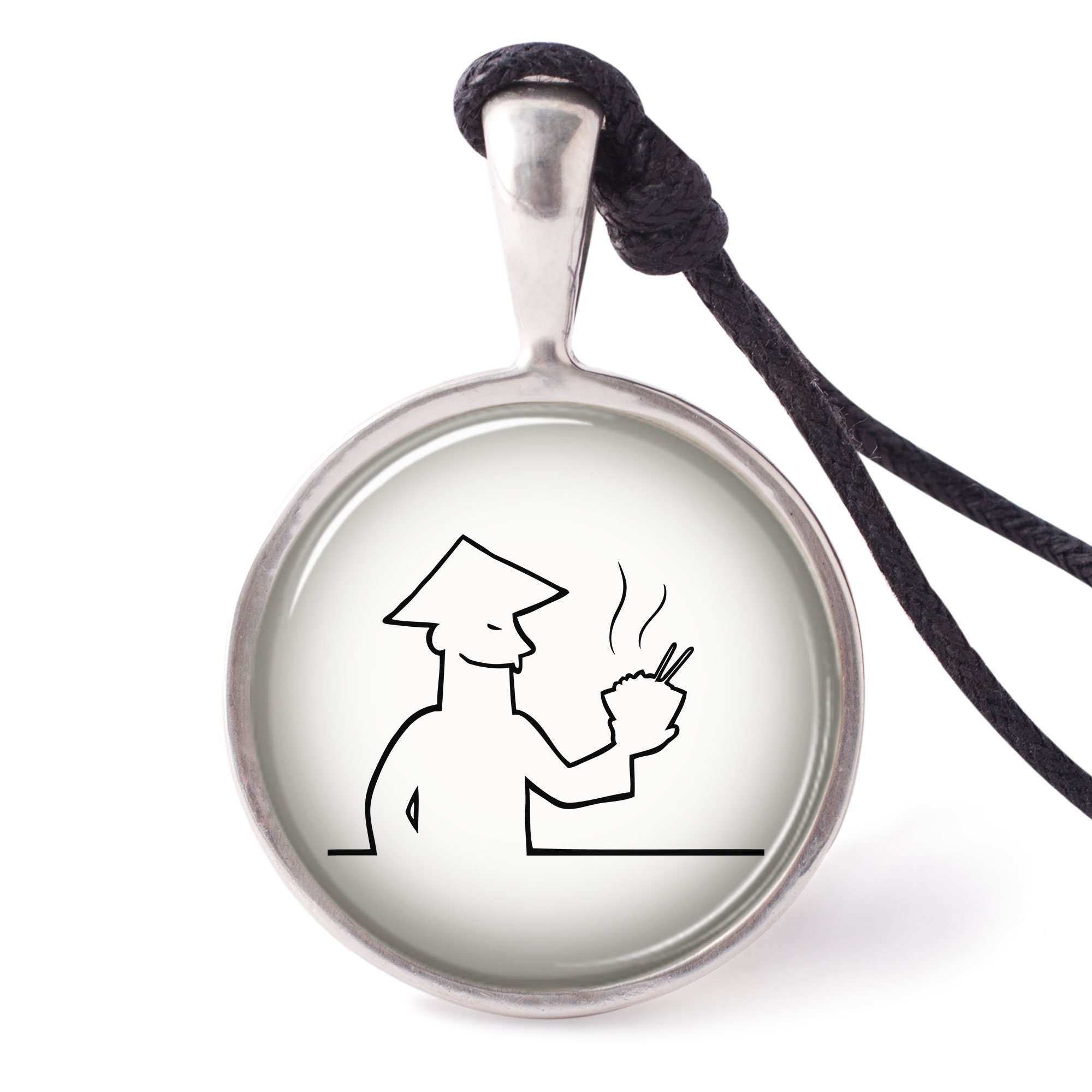 Vietguild's Asian Inspired Men's Necklace Pendants - Handcrafted Pewter Silver Pendant for Men - Perfect for Gifts, Casual Wear & Cultural Fashion Accessories