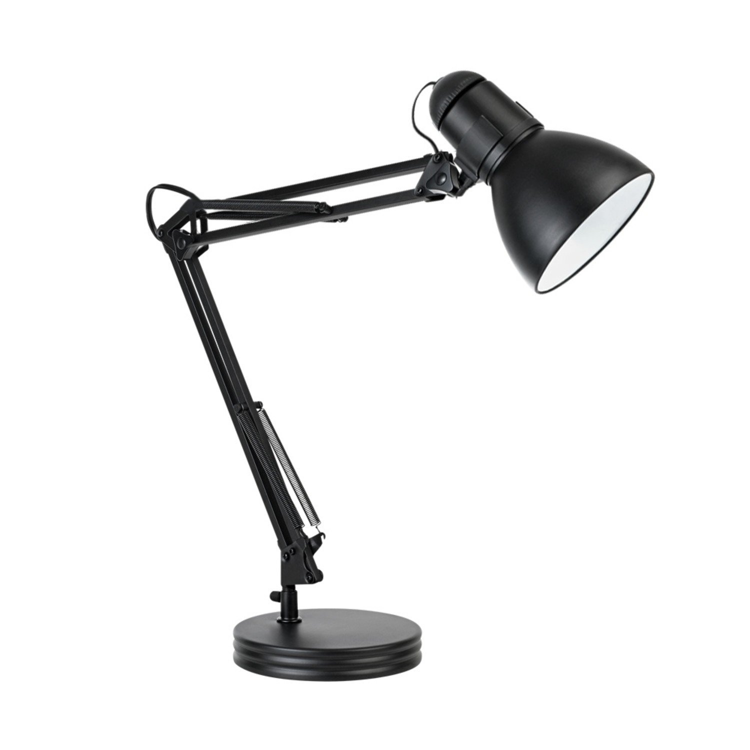 Globe Electric 5698601 Adjustable Swing Arm Desk Lamp with Heavy Base - Black Metal Study Lamp for Office, Reading, Dorm Room & Home Workspace